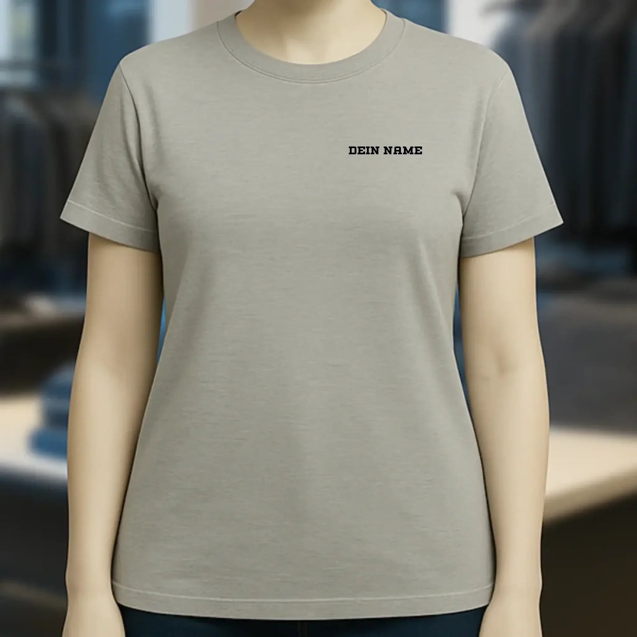 Einfacher Name • Ladies Premium T-Shirt XS-2XL aus Bio-Baumwolle für Damen • Exklusivdesign • personalisiert • Brustdruck