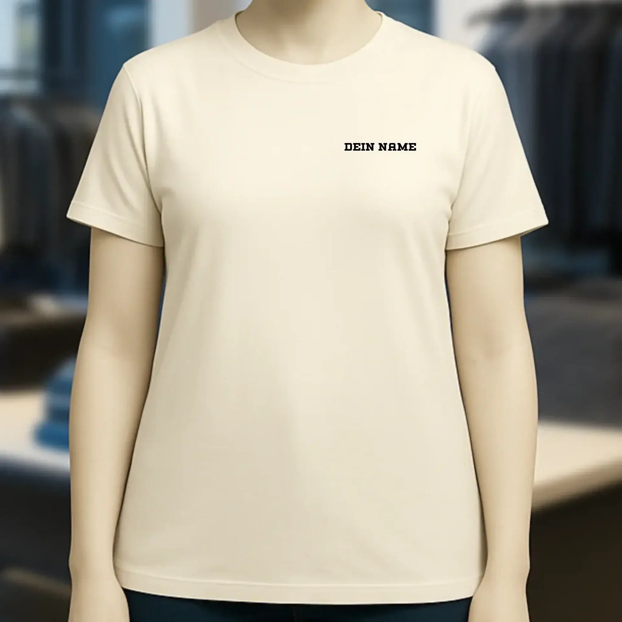 Einfacher Name • Ladies Premium T-Shirt XS-2XL aus Bio-Baumwolle für Damen • Exklusivdesign • personalisiert • Brustdruck