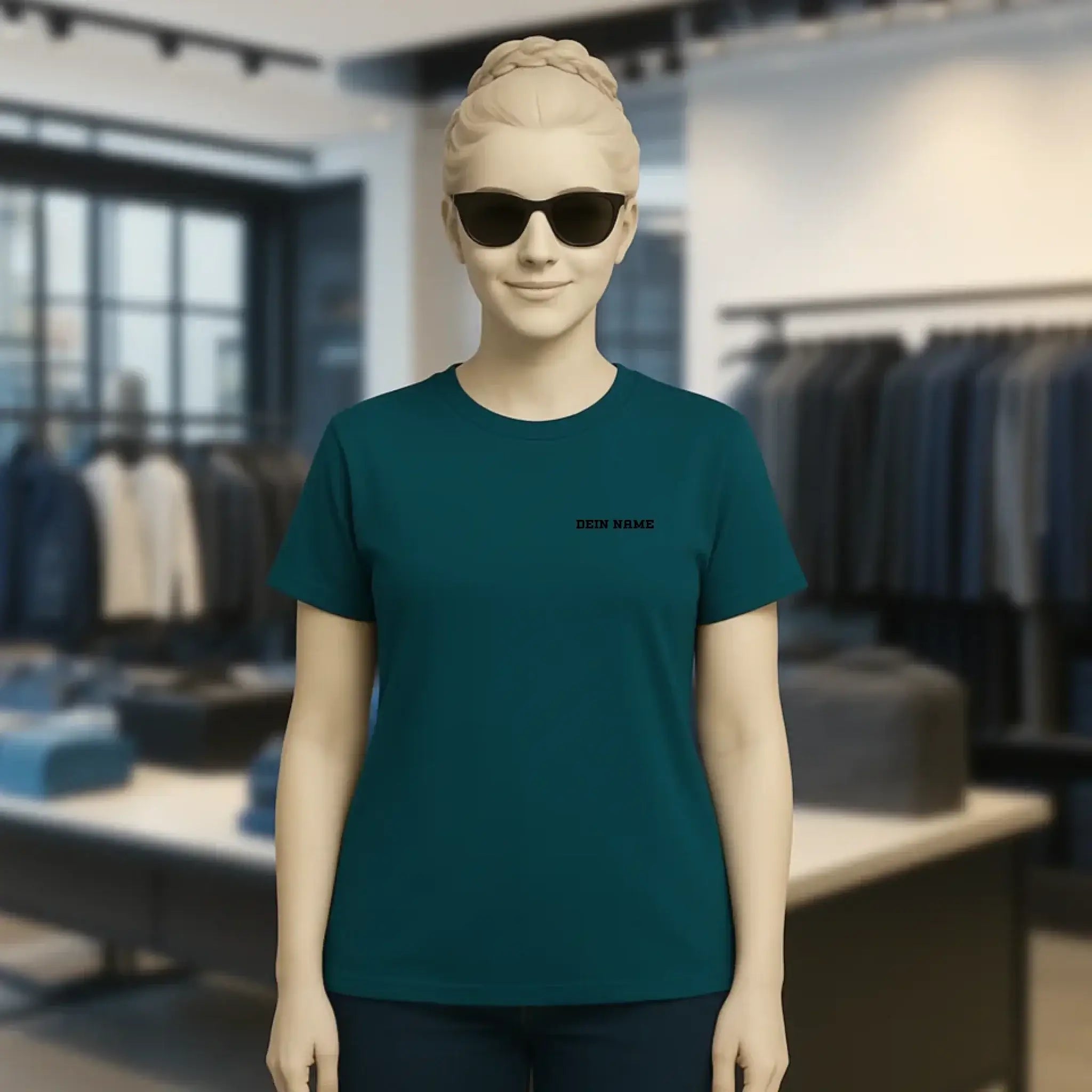 Einfacher Name • Ladies Premium T-Shirt XS-2XL aus Bio-Baumwolle für Damen • Exklusivdesign • personalisiert • Brustdruck