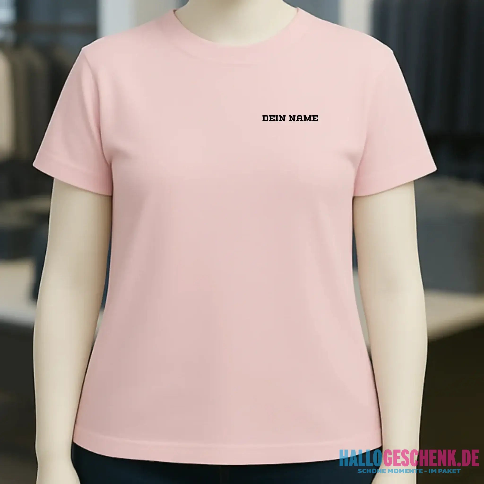 Einfacher Name • Ladies Premium T-Shirt XS-2XL aus Bio-Baumwolle für Damen • Exklusivdesign • personalisiert • Brustdruck