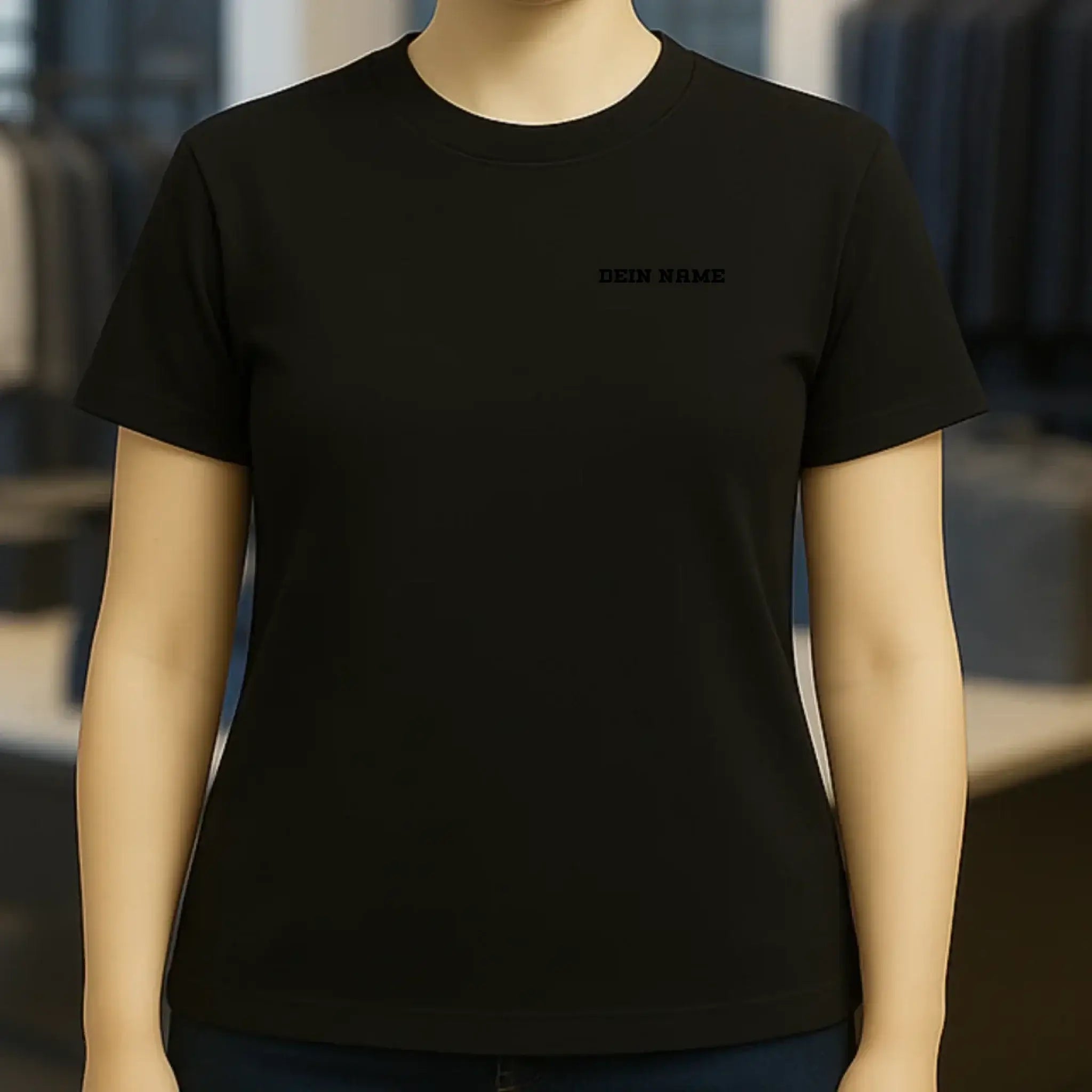 Einfacher Name • Ladies Premium T-Shirt XS-2XL aus Bio-Baumwolle für Damen • Exklusivdesign • personalisiert • Brustdruck