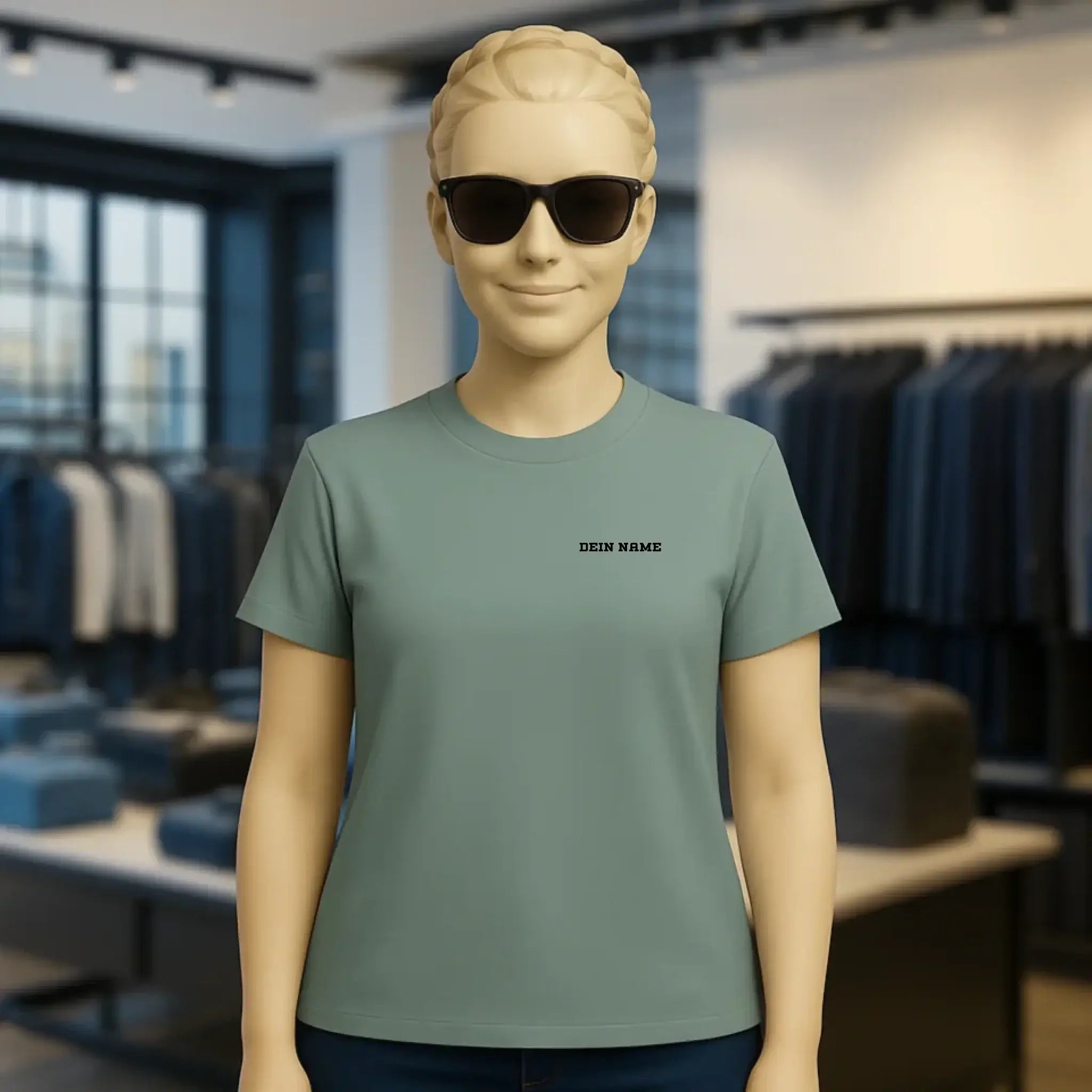 Einfacher Name • Ladies Premium T-Shirt XS-2XL aus Bio-Baumwolle für Damen • Exklusivdesign • personalisiert • Brustdruck