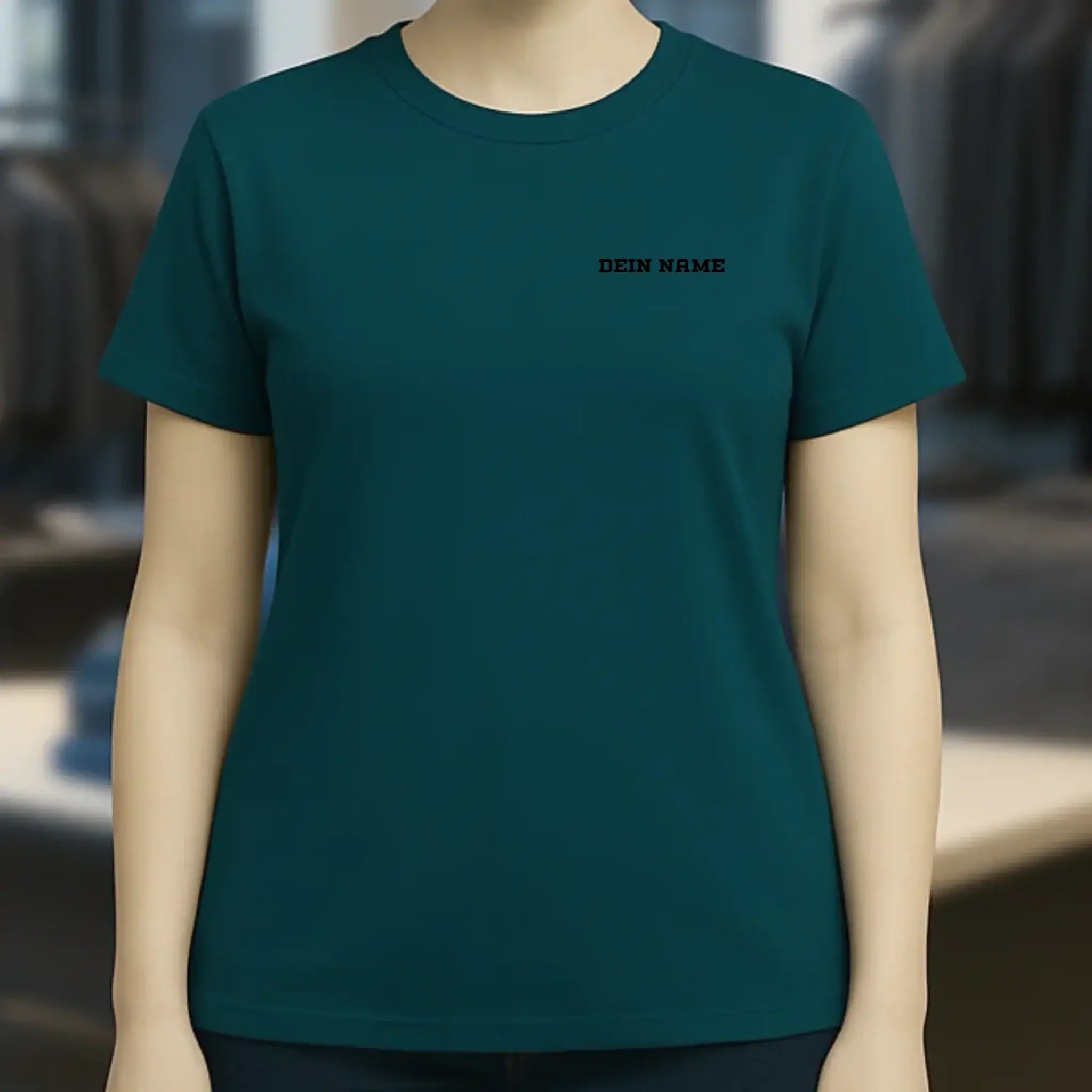 Einfacher Name • Ladies Premium T-Shirt XS-2XL aus Bio-Baumwolle für Damen • Exklusivdesign • personalisiert • Brustdruck