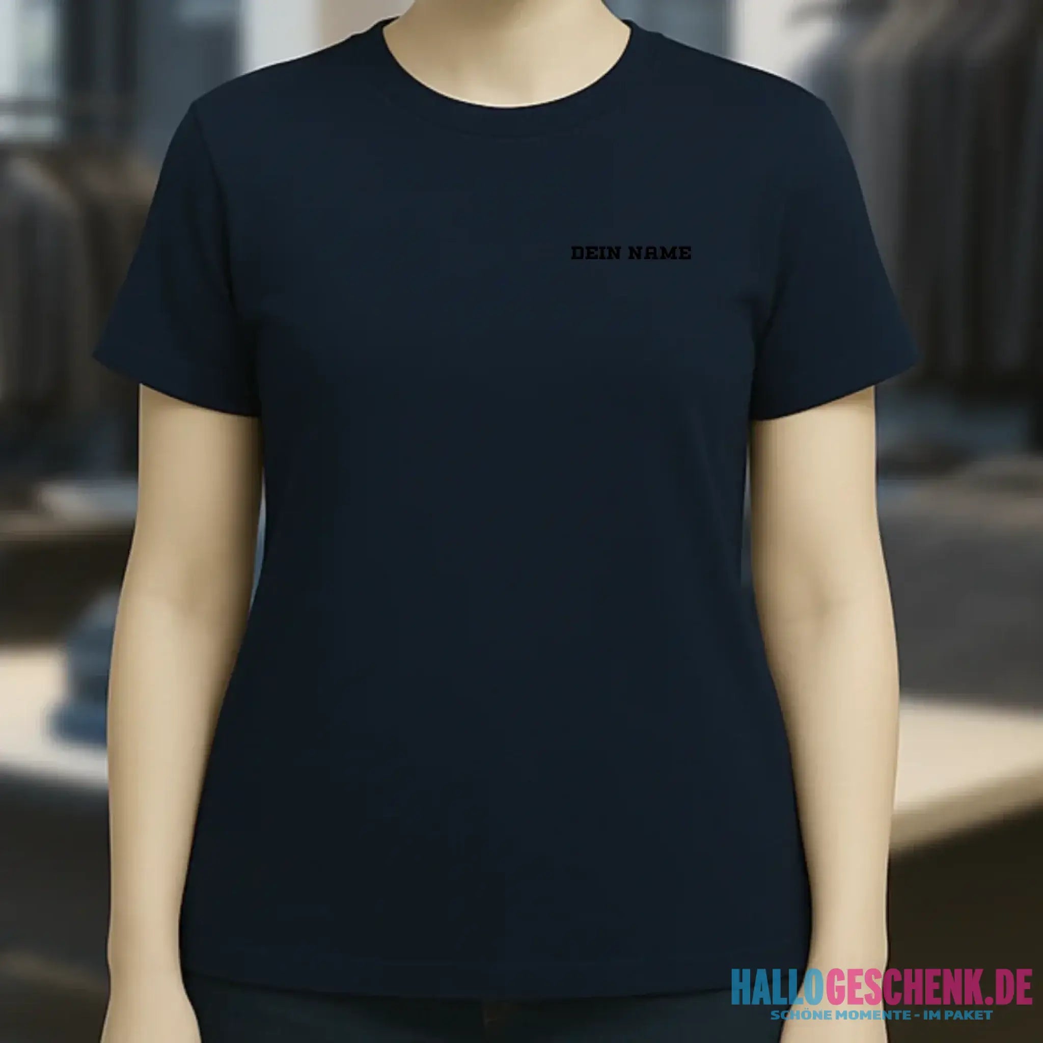 Einfacher Name • Ladies Premium T-Shirt XS-2XL aus Bio-Baumwolle für Damen • Exklusivdesign • personalisiert • Brustdruck