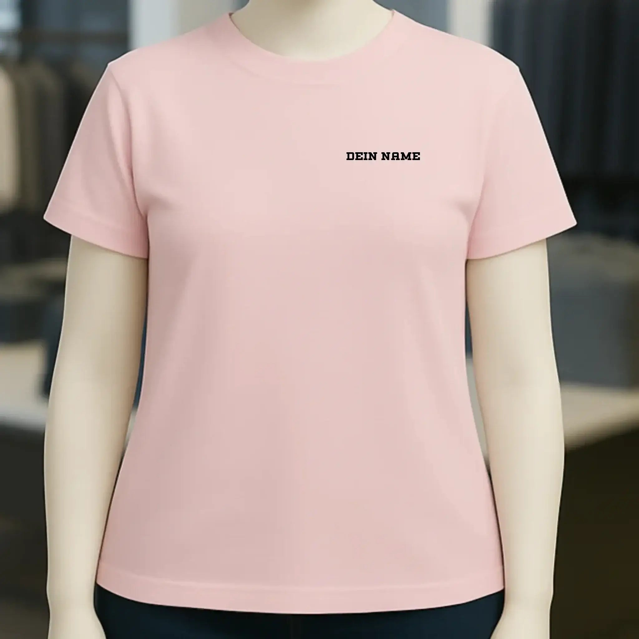 Einfacher Name • Ladies Premium T-Shirt XS-2XL aus Bio-Baumwolle für Damen • Exklusivdesign • personalisiert • Brustdruck