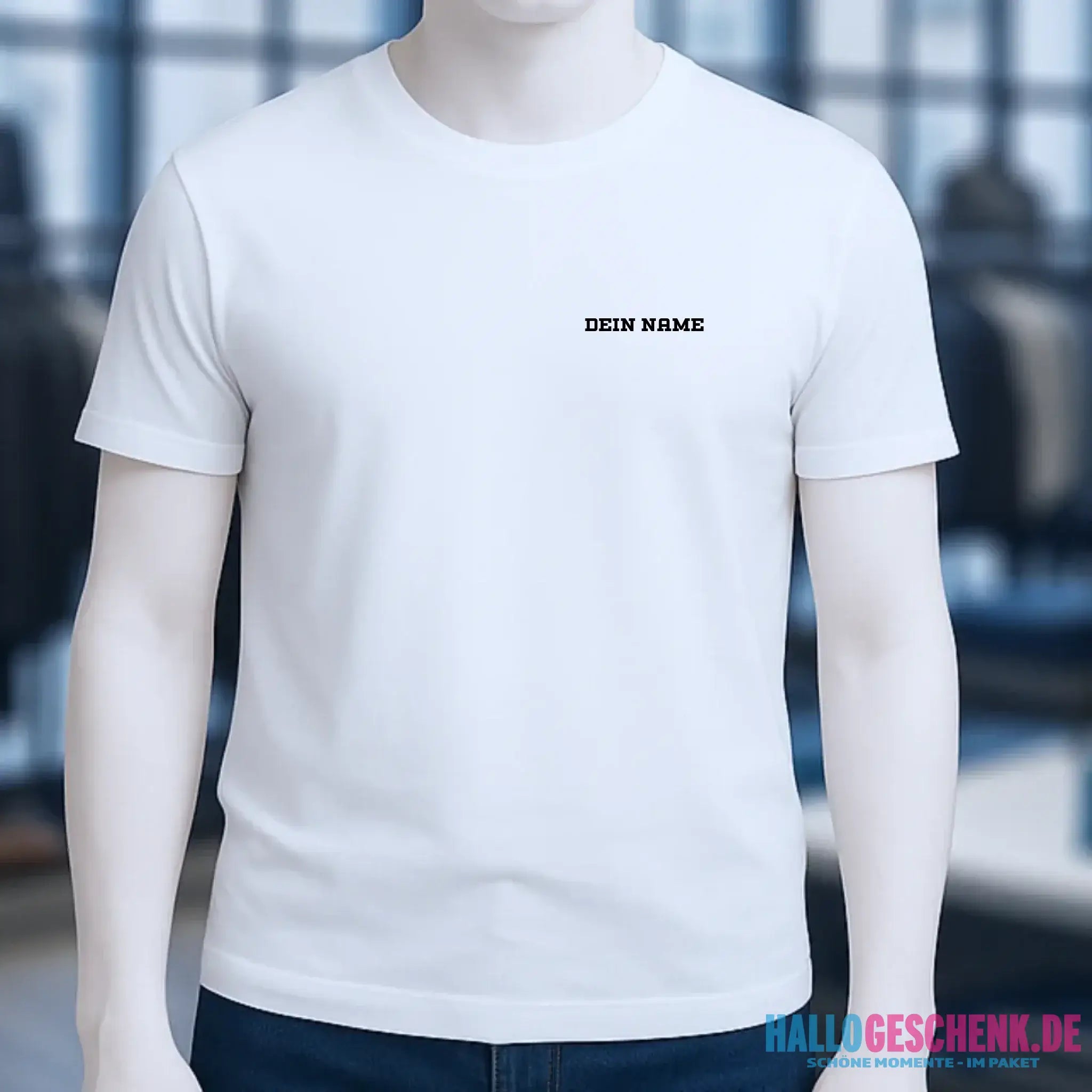 Einfacher Name • Unisex Premium T-Shirt XS-5XL aus Bio-Baumwolle für Damen & Herren • Exklusivdesign • personalisiert • Brustdruck