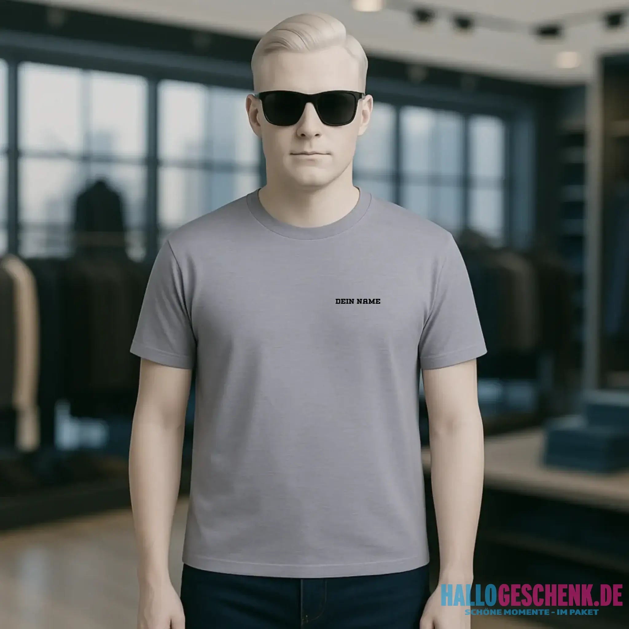 Einfacher Name • Unisex Premium T-Shirt XS-5XL aus Bio-Baumwolle für Damen & Herren • Exklusivdesign • personalisiert • Brustdruck