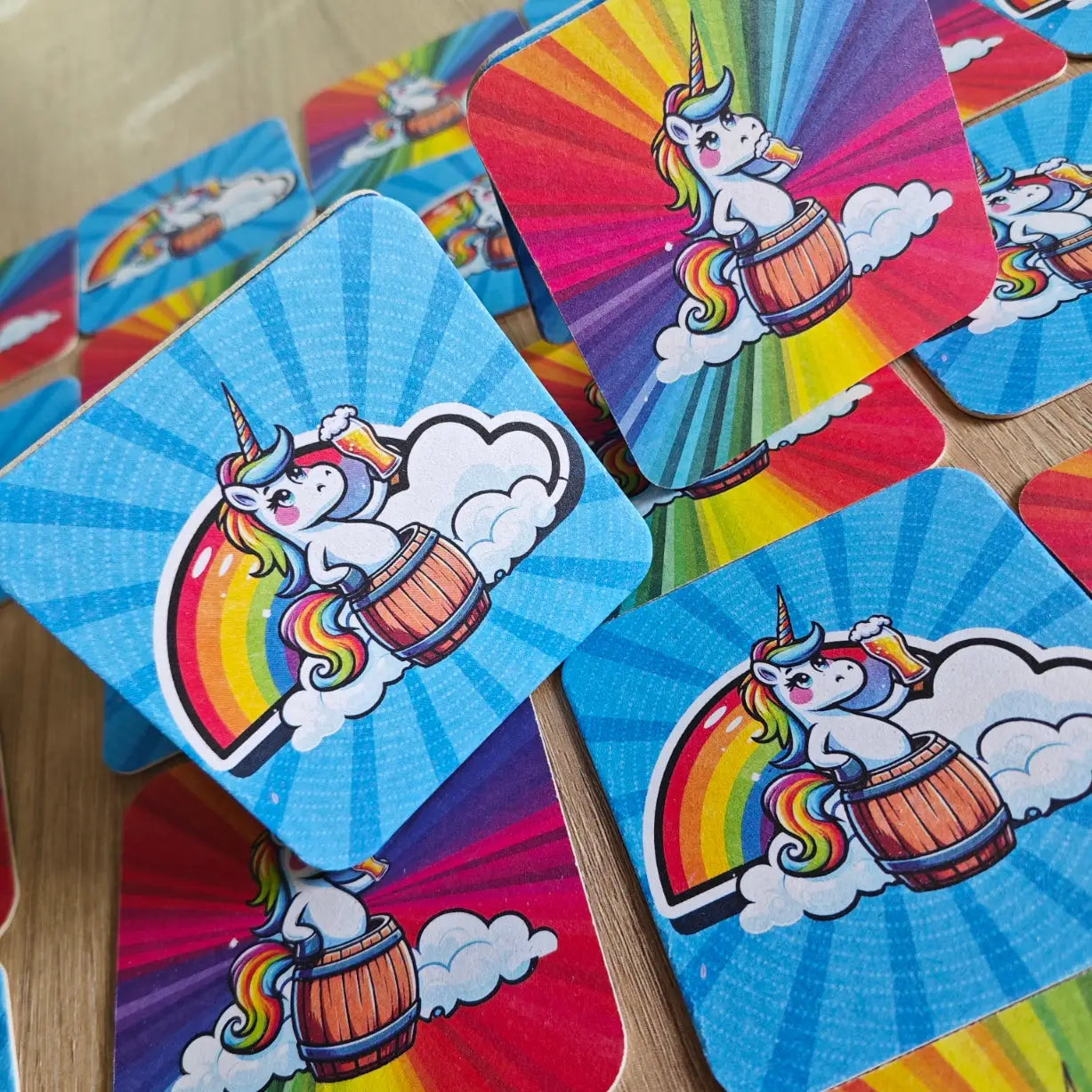 Einhorn-Bierdeckel - 50er Set - Bierdeckel