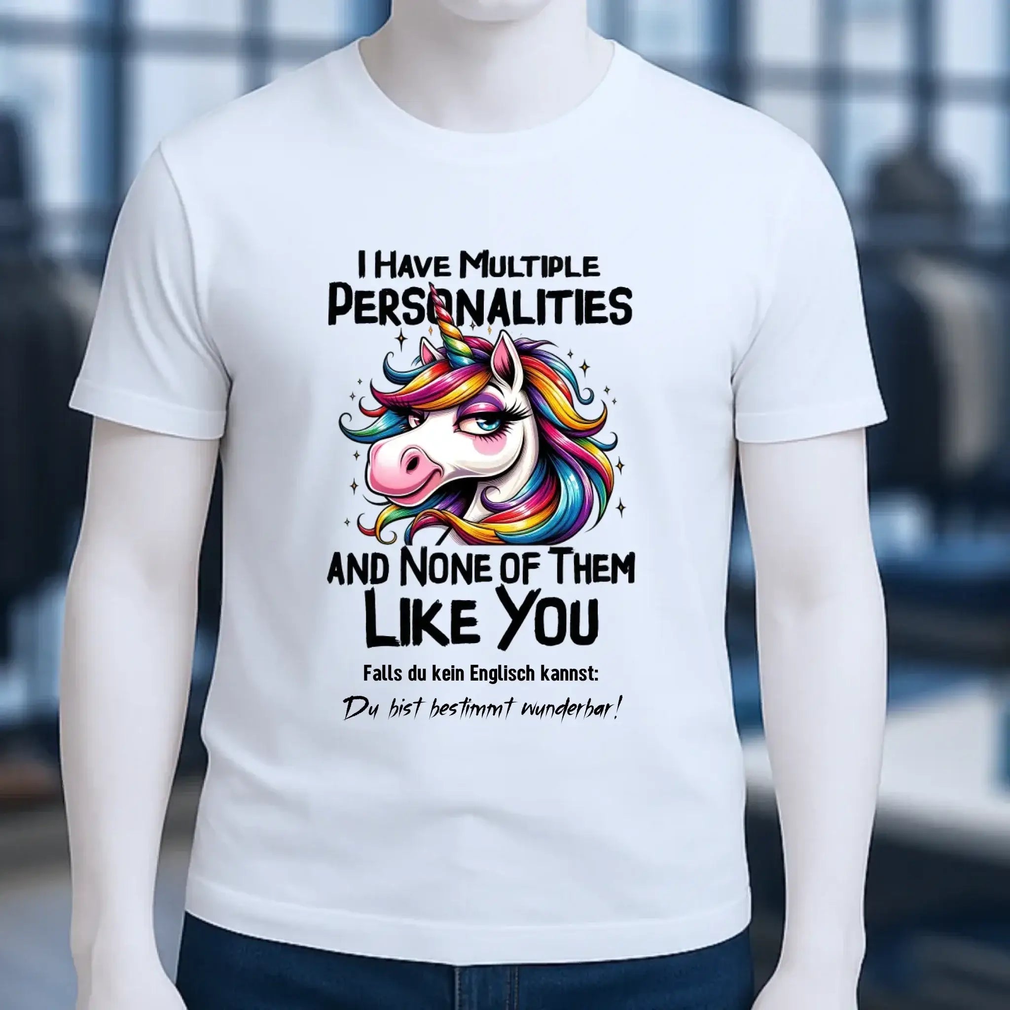 Einhorn - Multiple Persönlichkeit • Katze • Unisex Premium T-Shirt XS-5XL aus Bio-Baumwolle für Damen & Herren • Exklusivdesign • personalisiert