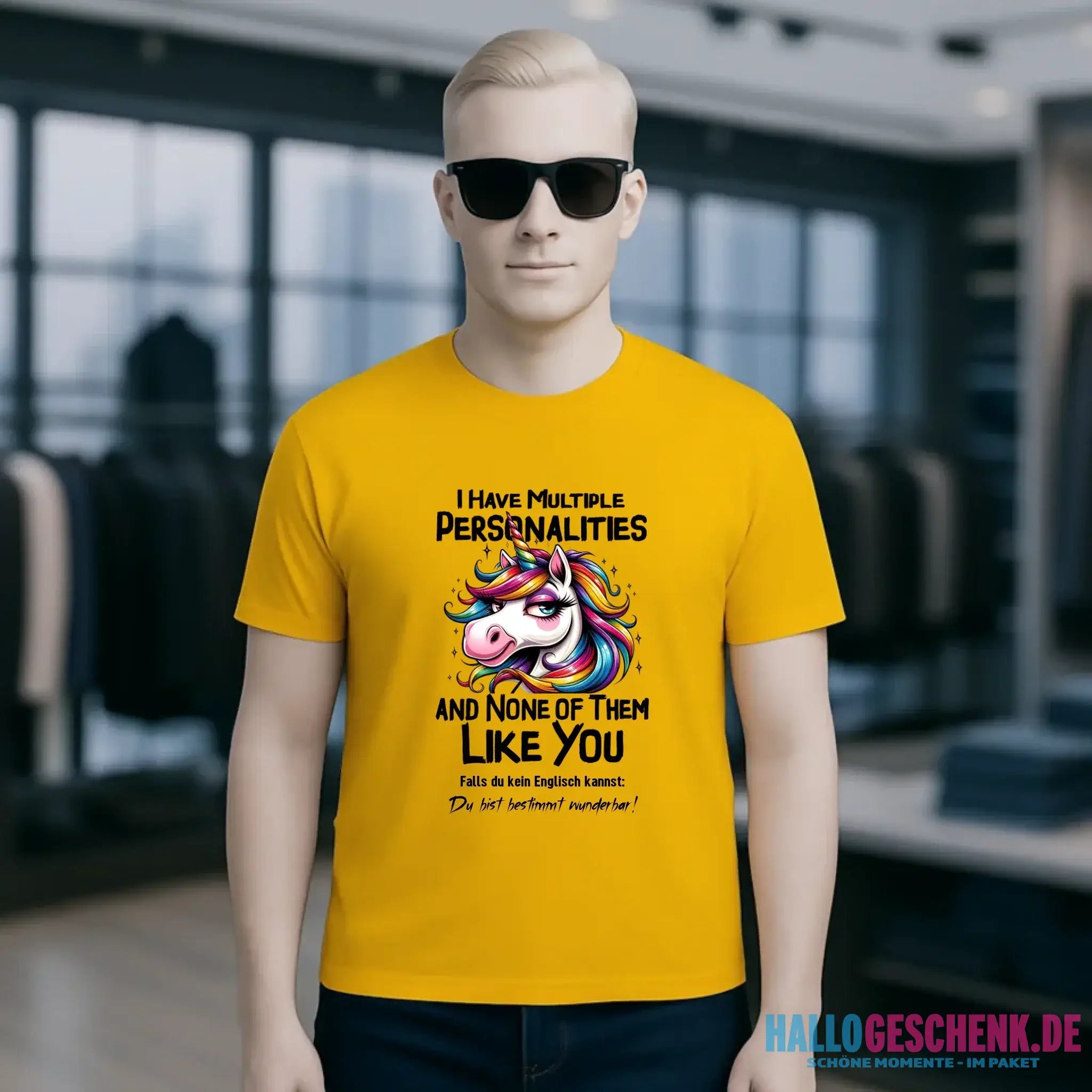 Einhorn - Multiple Persönlichkeit • Katze • Unisex Premium T-Shirt XS-5XL aus Bio-Baumwolle für Damen & Herren • Exklusivdesign • personalisiert