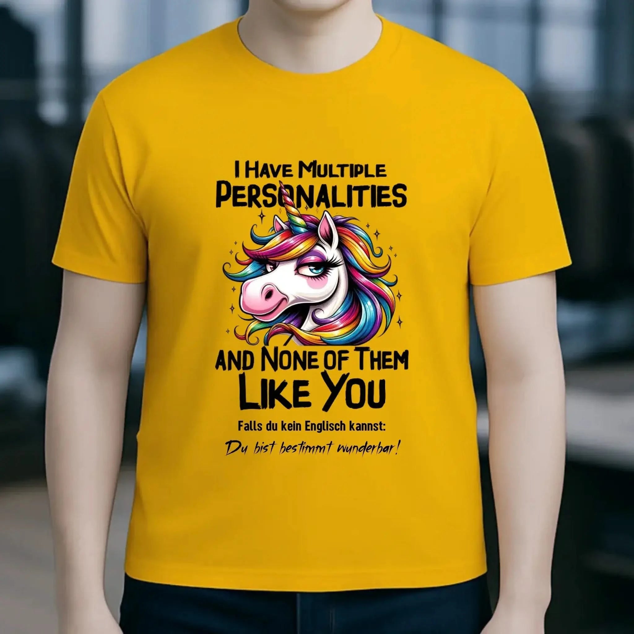 Einhorn - Multiple Persönlichkeit • Katze • Unisex Premium T-Shirt XS-5XL aus Bio-Baumwolle für Damen & Herren • Exklusivdesign • personalisiert
