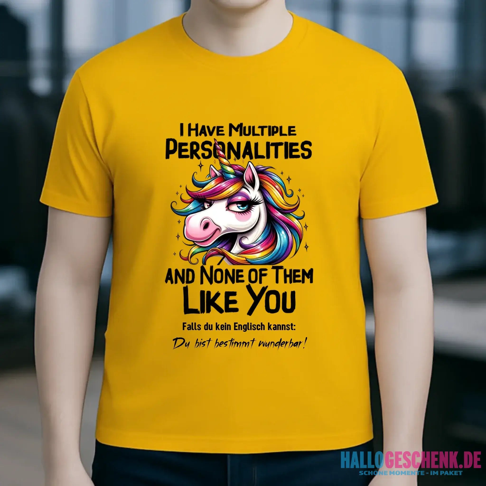 Einhorn - Multiple Persönlichkeit • Katze • Unisex Premium T-Shirt XS-5XL aus Bio-Baumwolle für Damen & Herren • Exklusivdesign • personalisiert