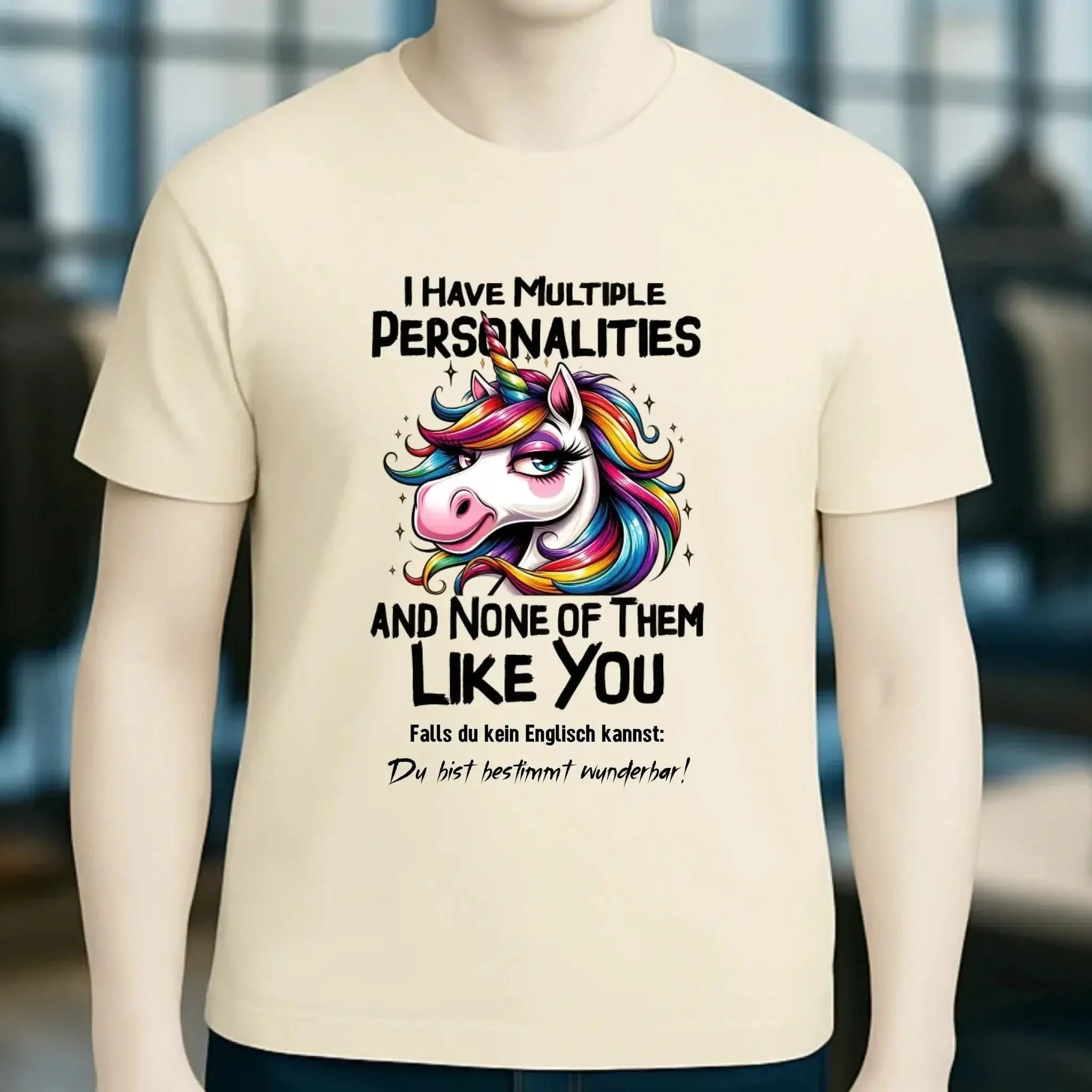 Einhorn - Multiple Persönlichkeit • Katze • Unisex Premium T-Shirt XS-5XL aus Bio-Baumwolle für Damen & Herren • Exklusivdesign • personalisiert