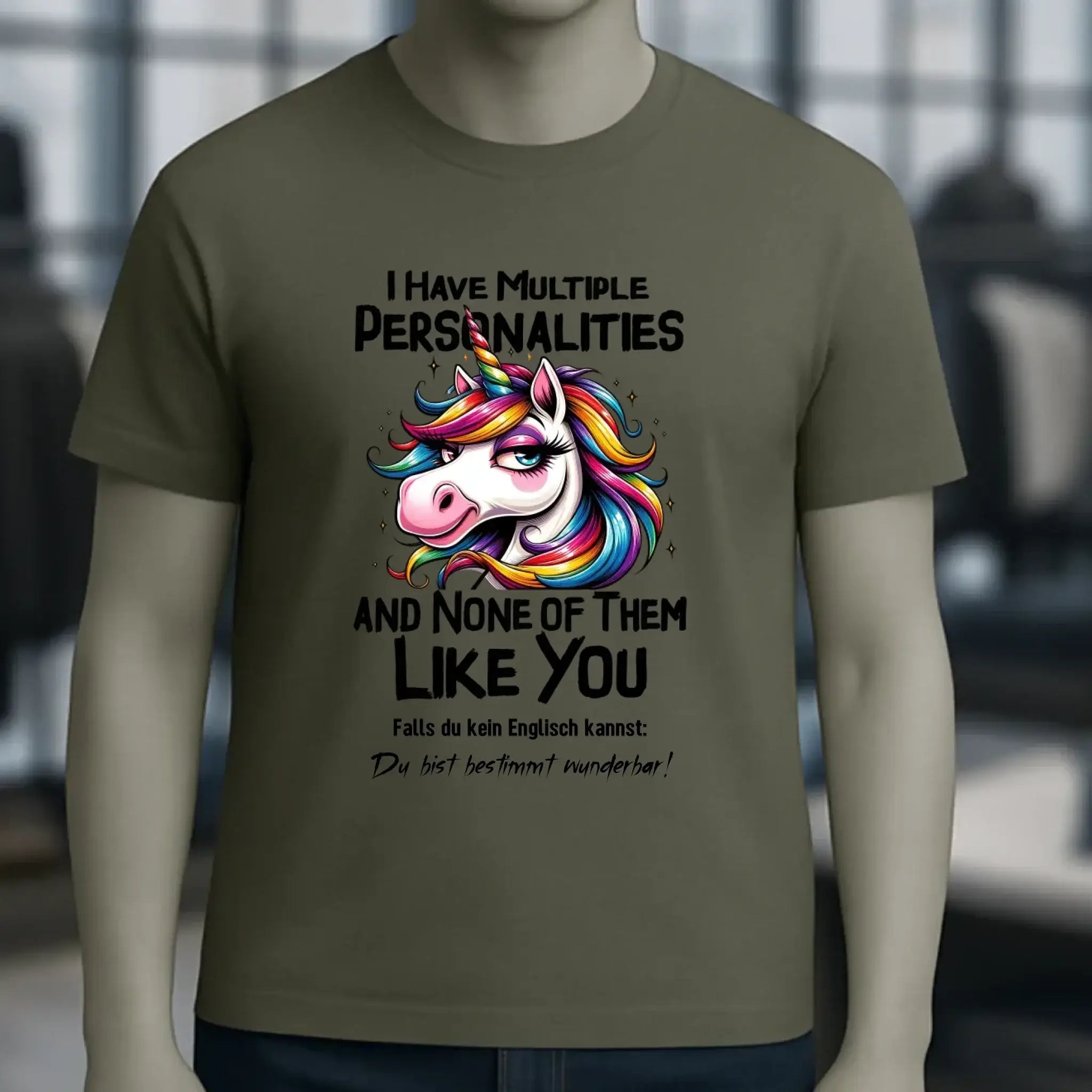 Einhorn - Multiple Persönlichkeit • Katze • Unisex Premium T-Shirt XS-5XL aus Bio-Baumwolle für Damen & Herren • Exklusivdesign • personalisiert