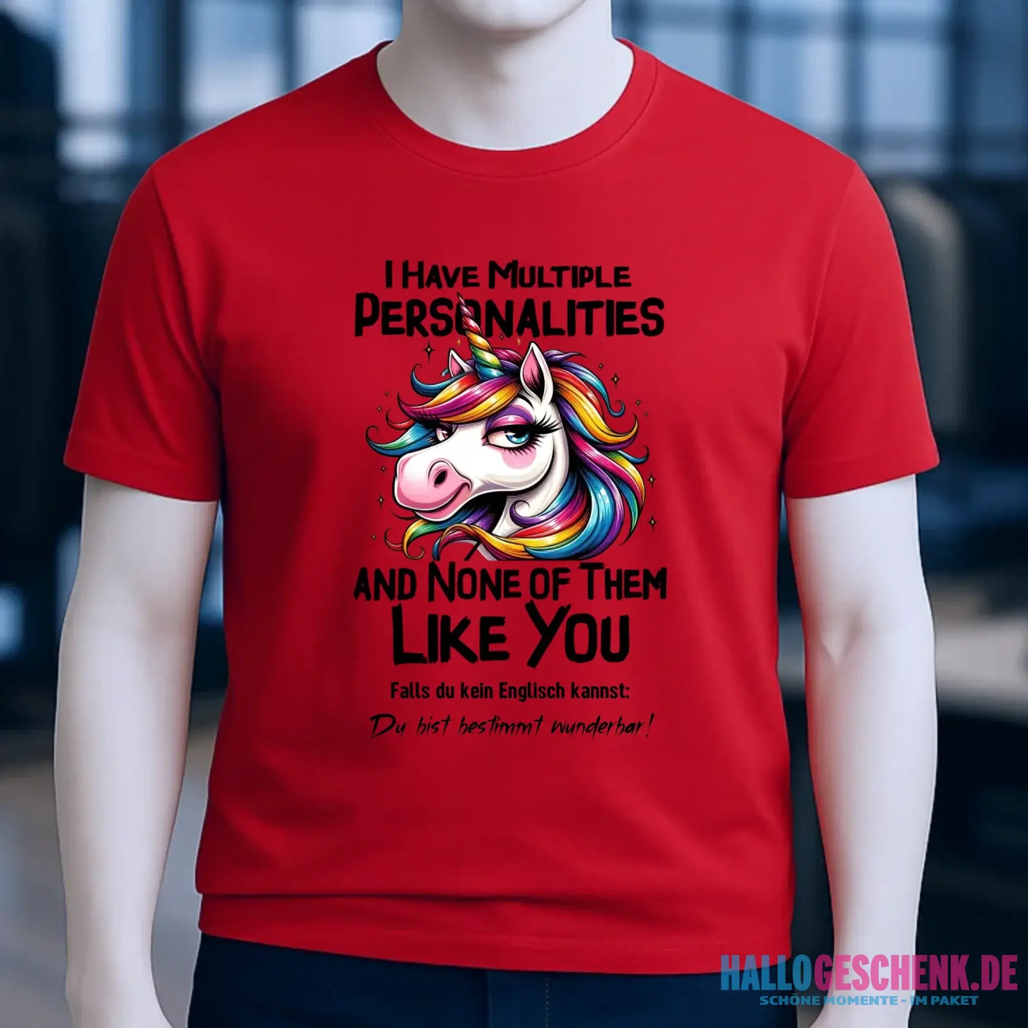 Einhorn - Multiple Persönlichkeit • Katze • Unisex Premium T-Shirt XS-5XL aus Bio-Baumwolle für Damen & Herren • Exklusivdesign • personalisiert