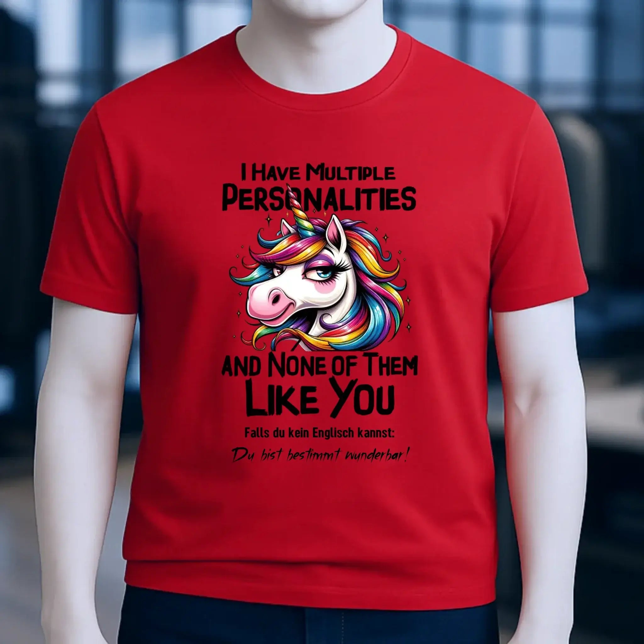 Einhorn - Multiple Persönlichkeit • Katze • Unisex Premium T-Shirt XS-5XL aus Bio-Baumwolle für Damen & Herren • Exklusivdesign • personalisiert