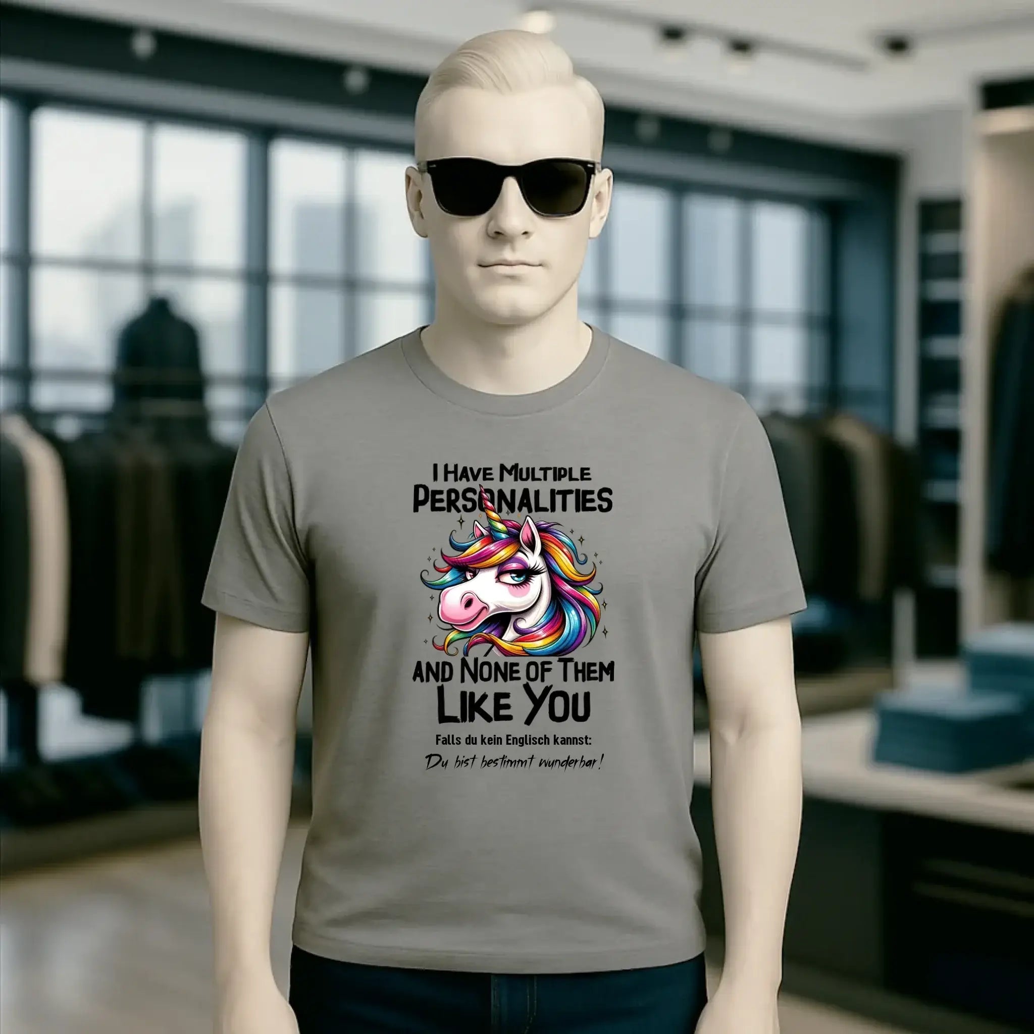 Einhorn - Multiple Persönlichkeit • Katze • Unisex Premium T-Shirt XS-5XL aus Bio-Baumwolle für Damen & Herren • Exklusivdesign • personalisiert