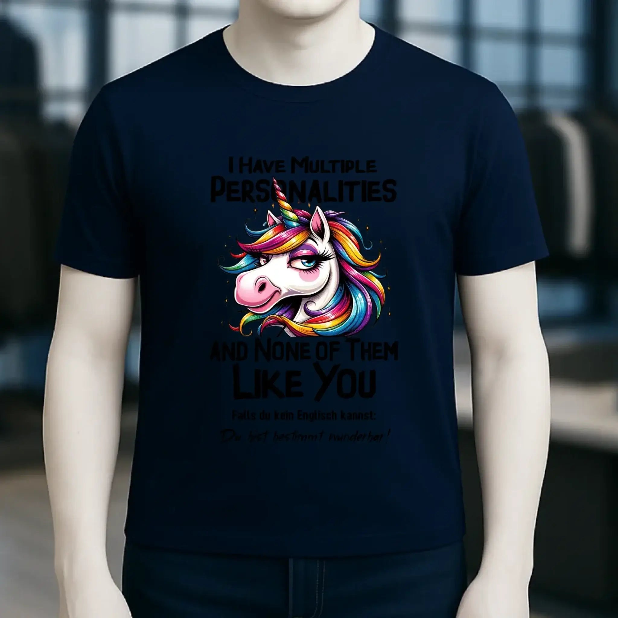 Einhorn - Multiple Persönlichkeit • Katze • Unisex Premium T-Shirt XS-5XL aus Bio-Baumwolle für Damen & Herren • Exklusivdesign • personalisiert