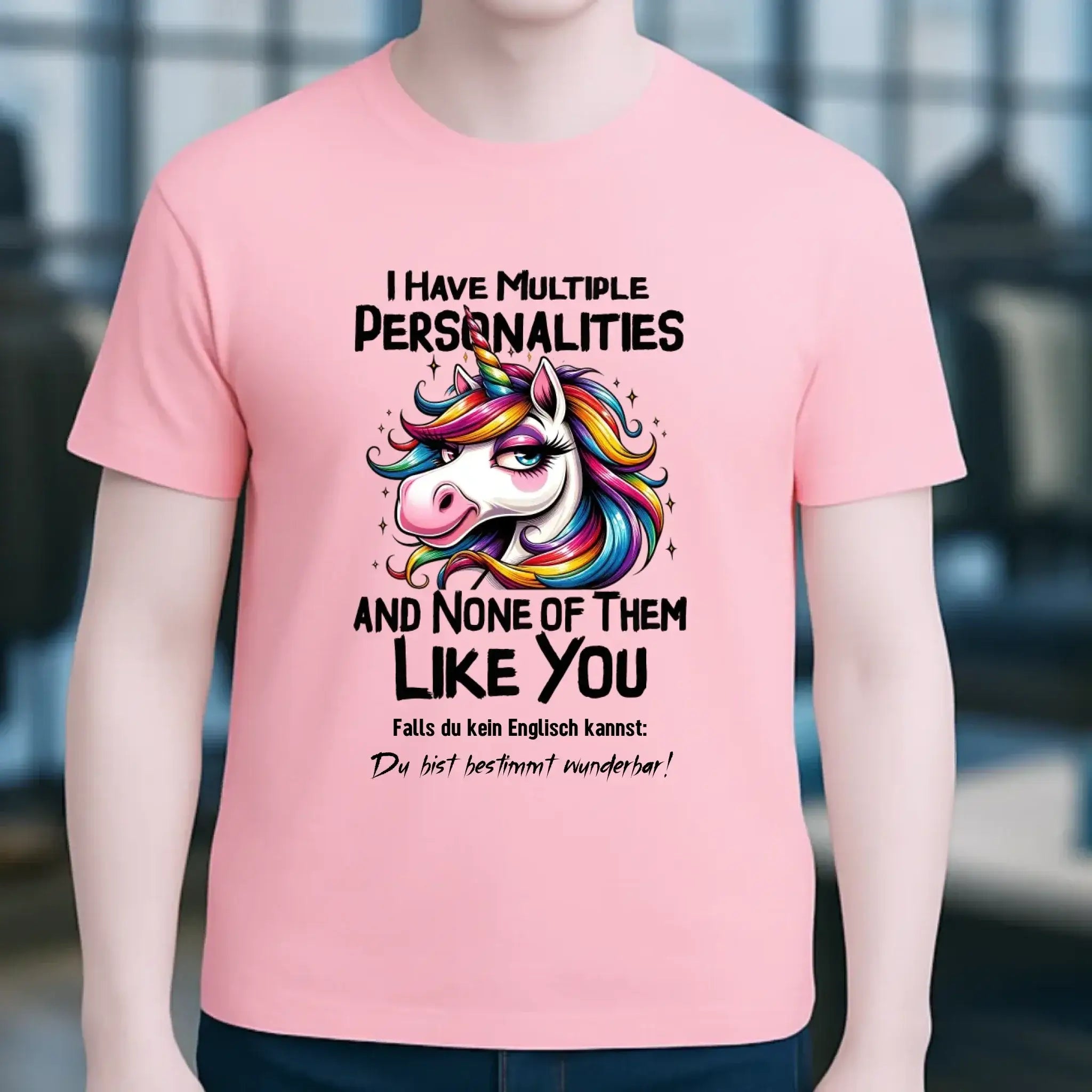 Einhorn - Multiple Persönlichkeit • Katze • Unisex Premium T-Shirt XS-5XL aus Bio-Baumwolle für Damen & Herren • Exklusivdesign • personalisiert