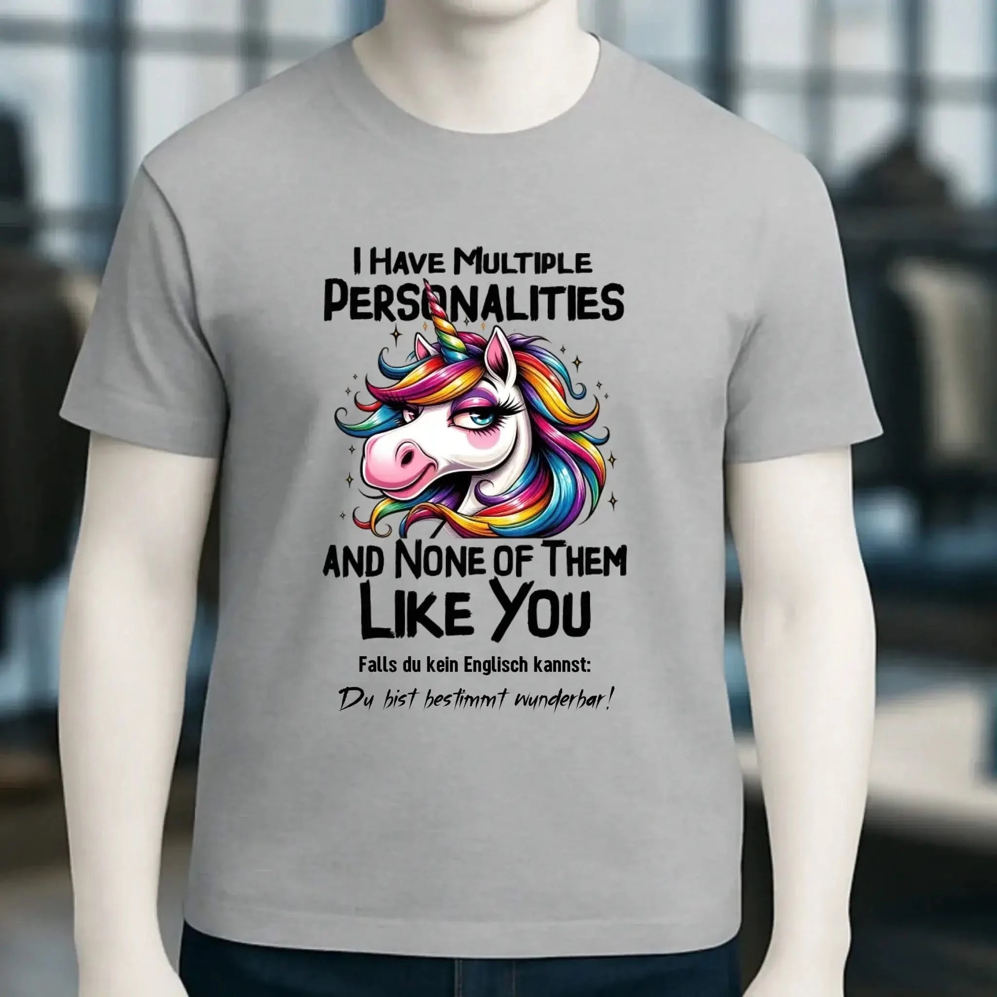 Einhorn - Multiple Persönlichkeit • Katze • Unisex Premium T-Shirt XS-5XL aus Bio-Baumwolle für Damen & Herren • Exklusivdesign • personalisiert