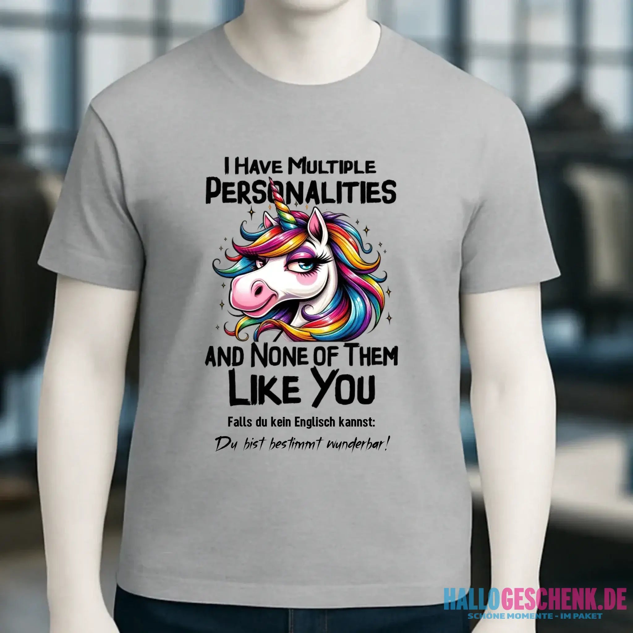 Einhorn - Multiple Persönlichkeit • Katze • Unisex Premium T-Shirt XS-5XL aus Bio-Baumwolle für Damen & Herren • Exklusivdesign • personalisiert