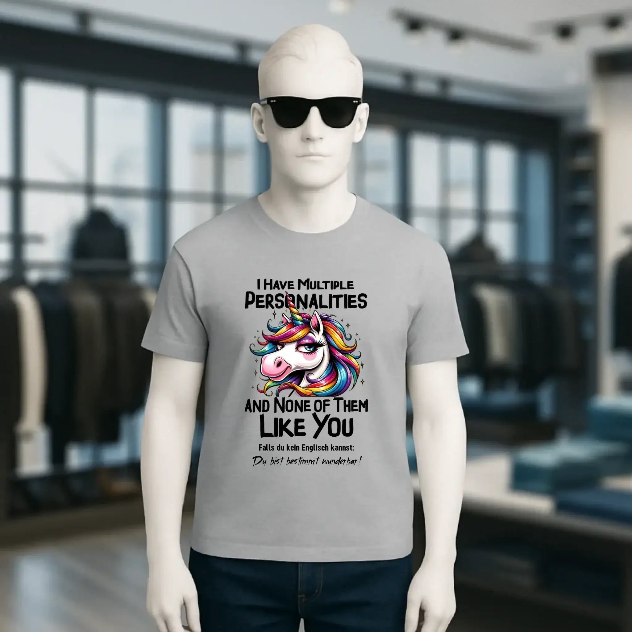 Einhorn - Multiple Persönlichkeit • Katze • Unisex Premium T-Shirt XS-5XL aus Bio-Baumwolle für Damen & Herren • Exklusivdesign • personalisiert