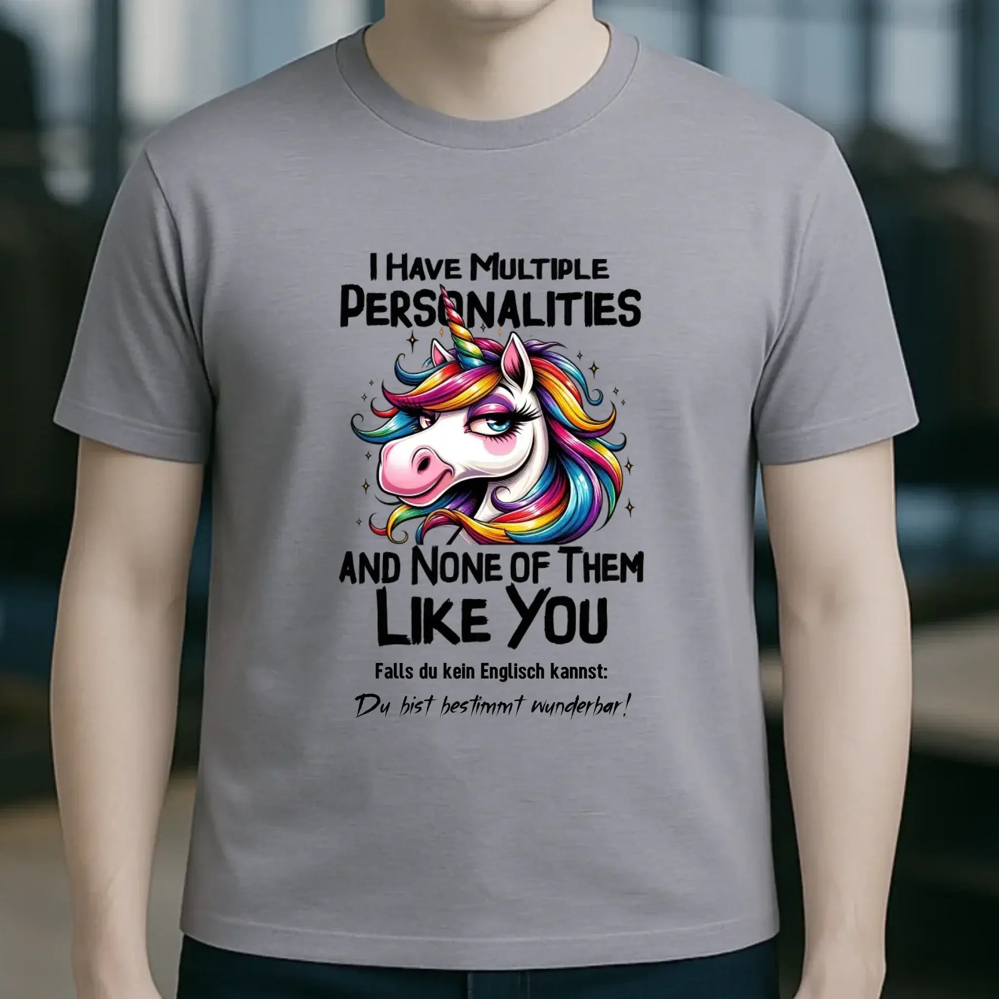 Einhorn - Multiple Persönlichkeit • Katze • Unisex Premium T-Shirt XS-5XL aus Bio-Baumwolle für Damen & Herren • Exklusivdesign • personalisiert