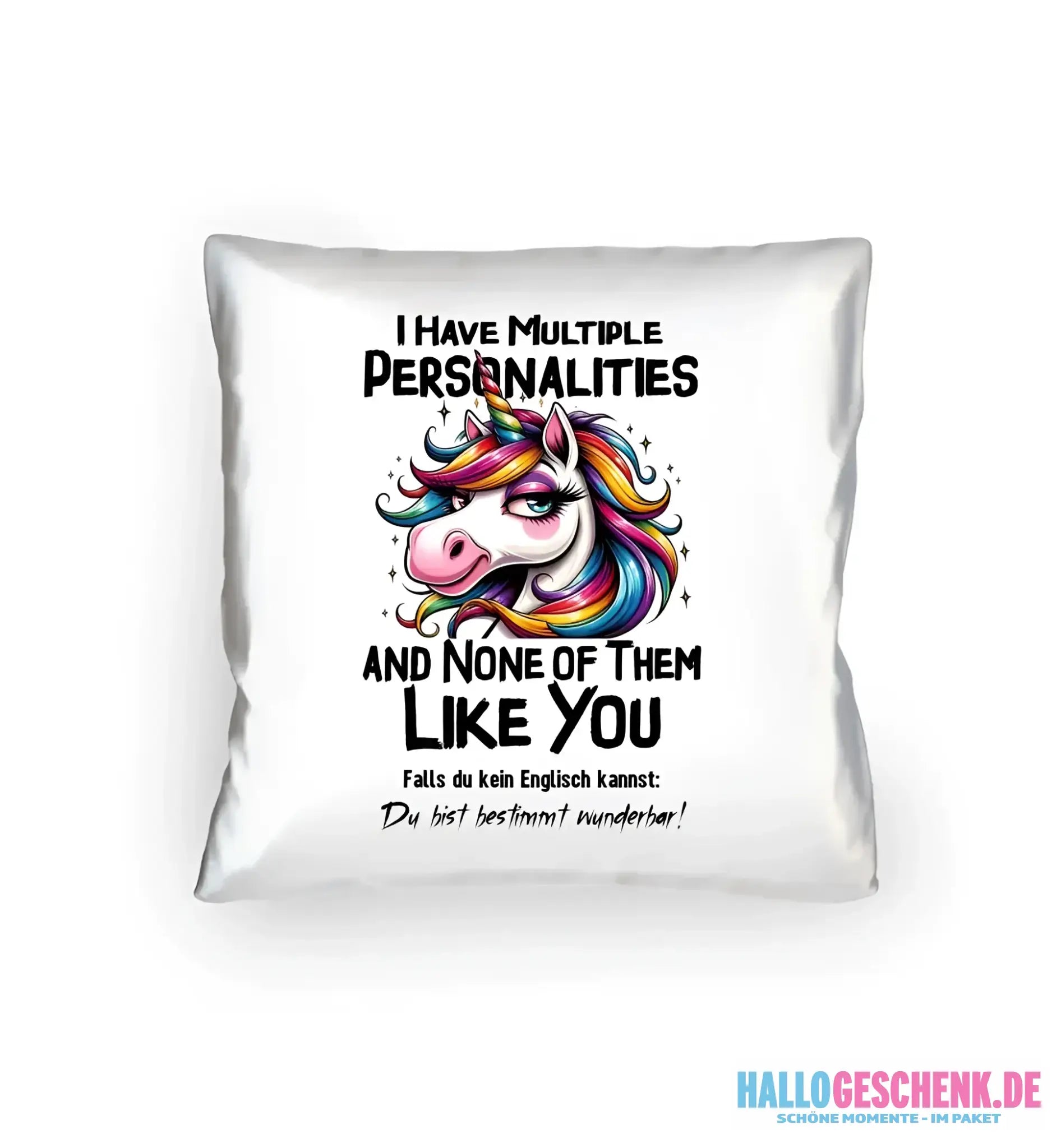 Einhorn - Multiple Persönlichkeit • Kissen 40x40 cm • Exklusivdesign • personalisiert