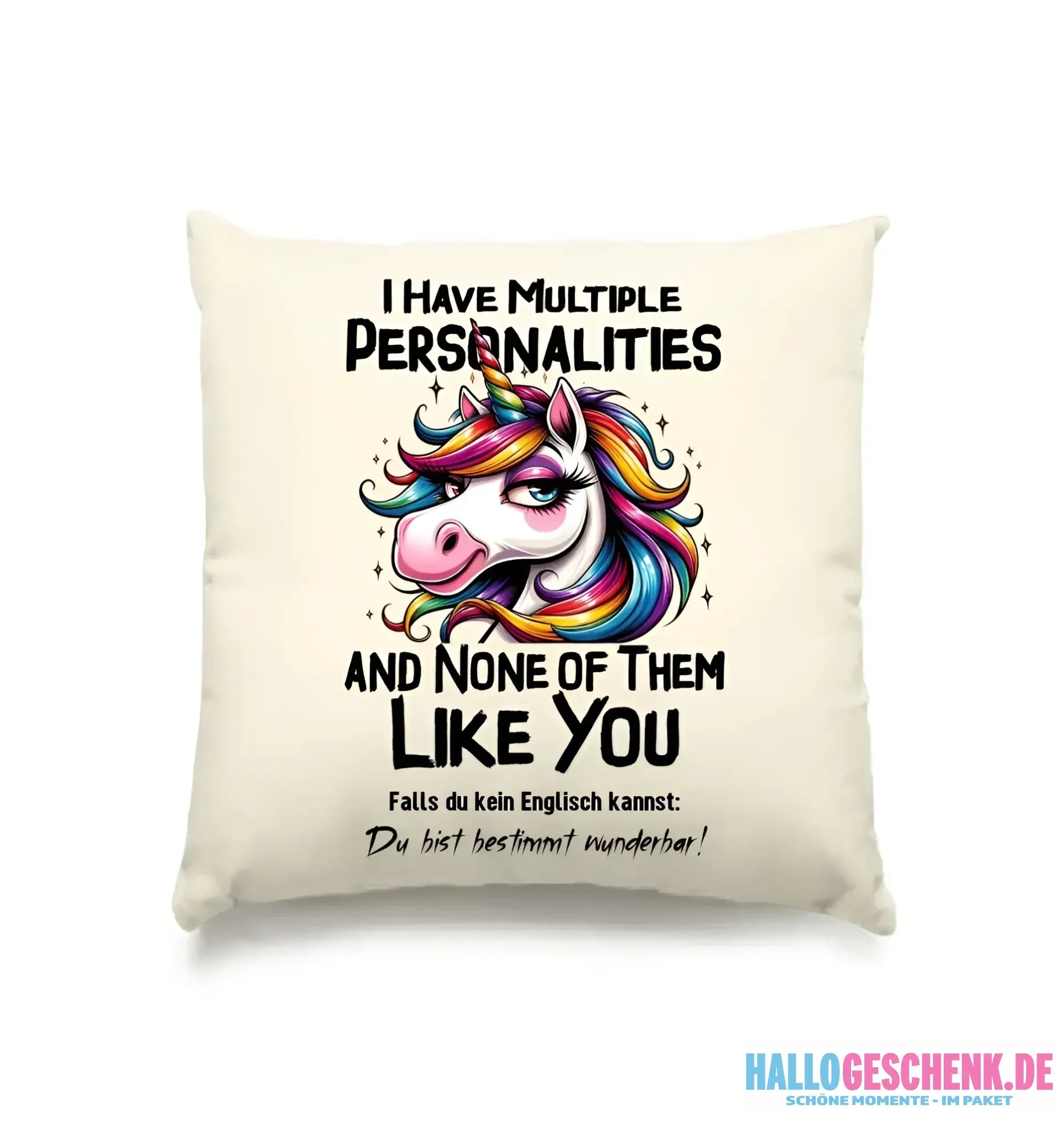 Einhorn - Multiple Persönlichkeit • Kissen 40x40 cm • Exklusivdesign • personalisiert