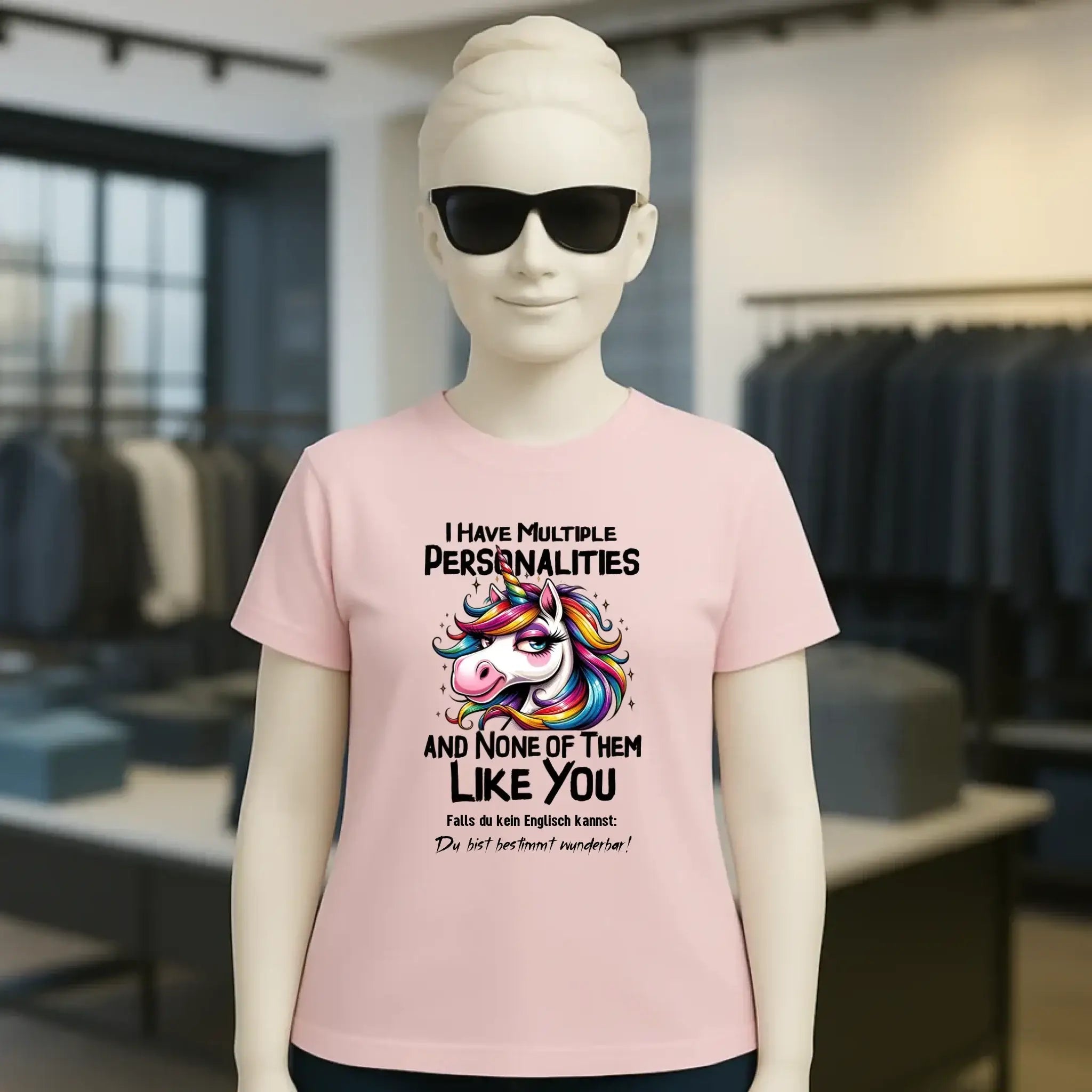 Einhorn - Multiple Persönlichkeit • Ladies Premium T-Shirt XS-2XL aus Bio-Baumwolle für Damen • Exklusivdesign • personalisiert