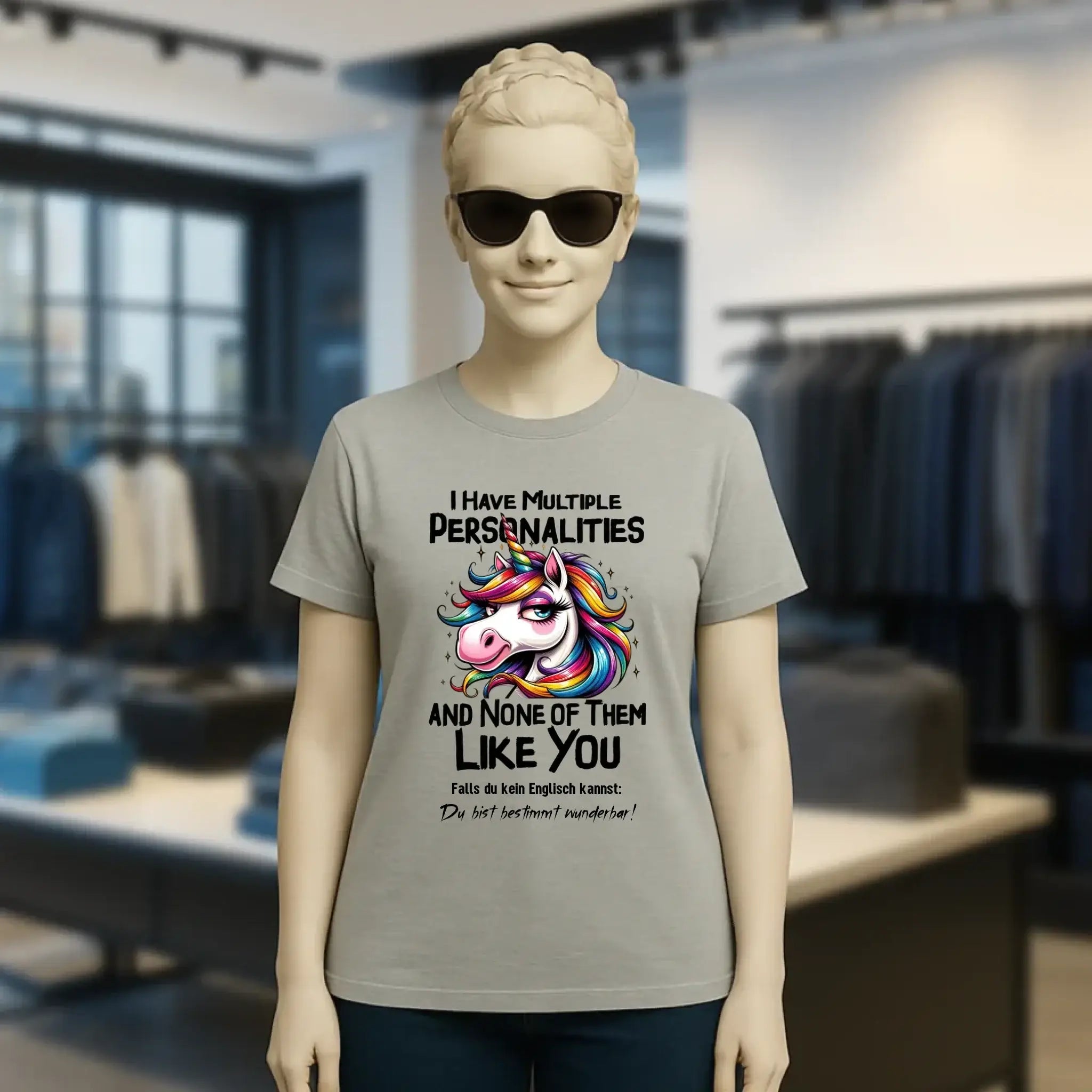 Einhorn - Multiple Persönlichkeit • Ladies Premium T-Shirt XS-2XL aus Bio-Baumwolle für Damen • Exklusivdesign • personalisiert