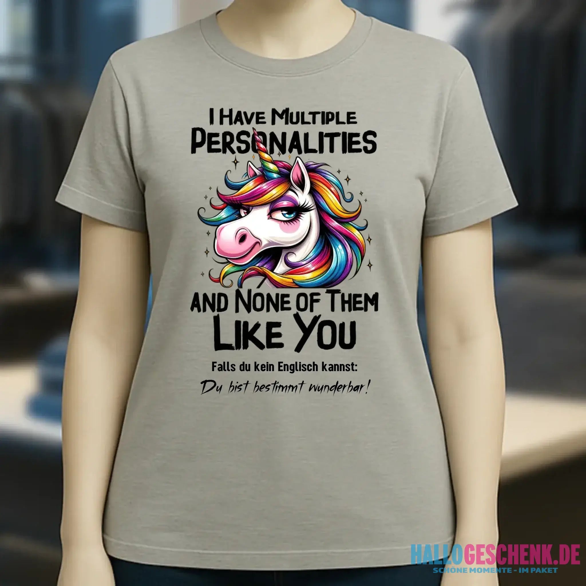 Einhorn - Multiple Persönlichkeit • Ladies Premium T-Shirt XS-2XL aus Bio-Baumwolle für Damen • Exklusivdesign • personalisiert