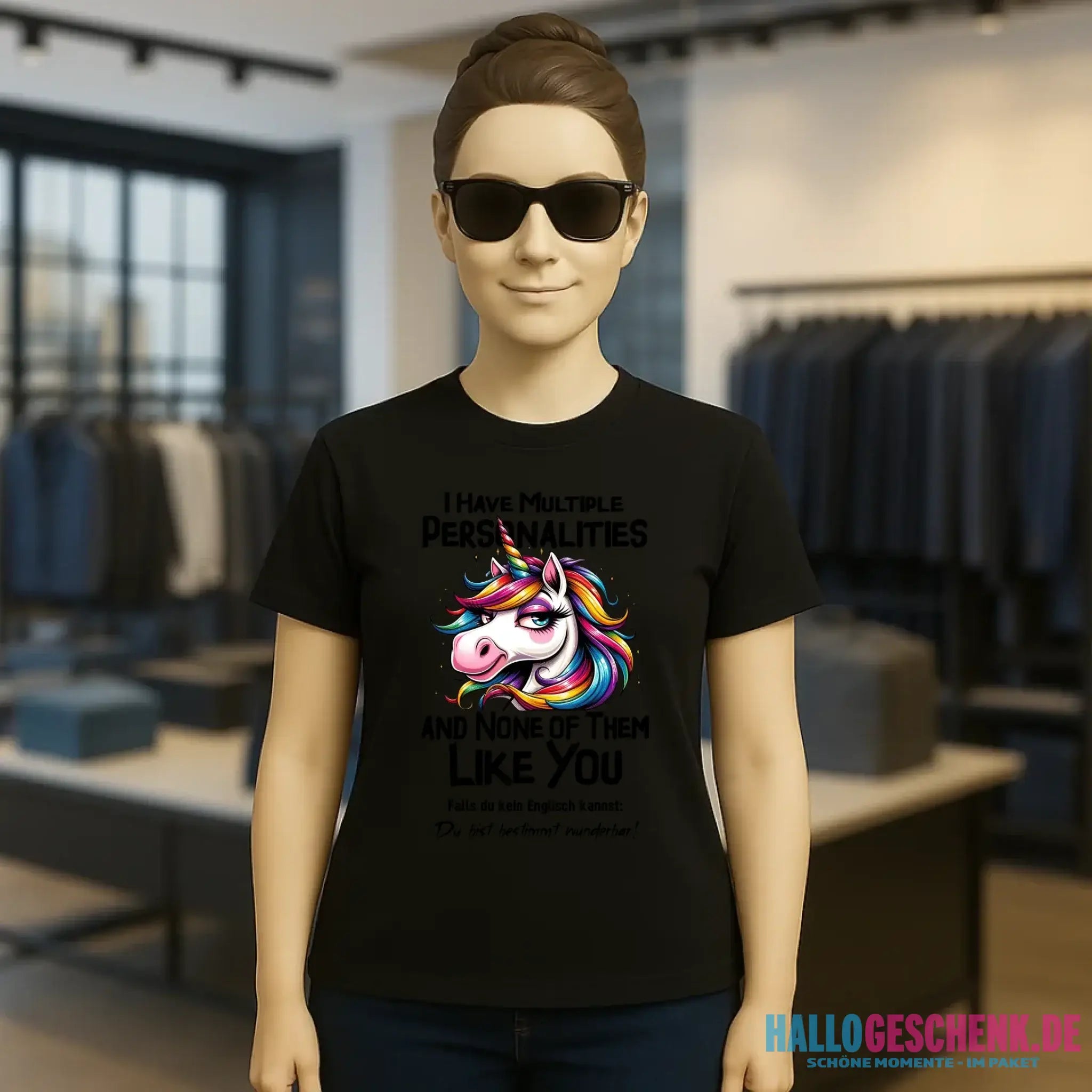 Einhorn - Multiple Persönlichkeit • Ladies Premium T-Shirt XS-2XL aus Bio-Baumwolle für Damen • Exklusivdesign • personalisiert