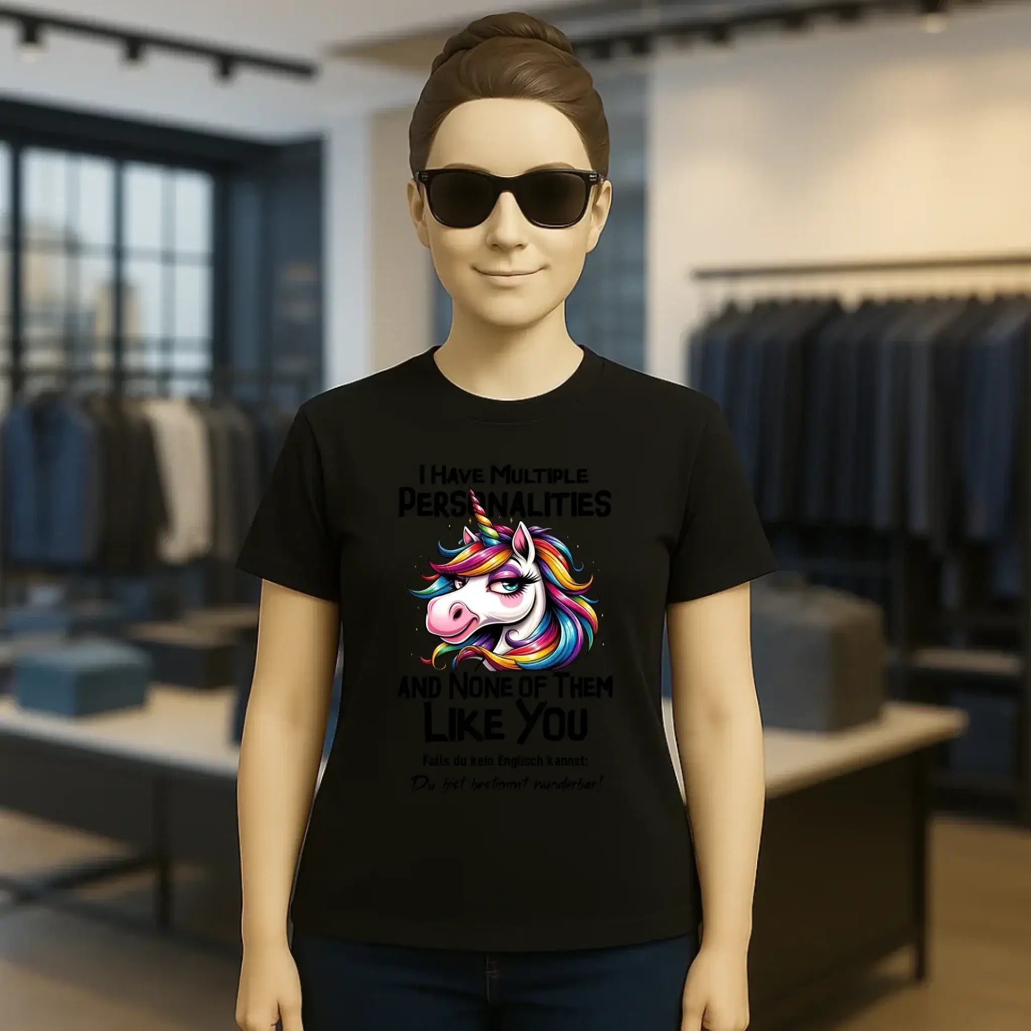 Einhorn - Multiple Persönlichkeit • Ladies Premium T-Shirt XS-2XL aus Bio-Baumwolle für Damen • Exklusivdesign • personalisiert