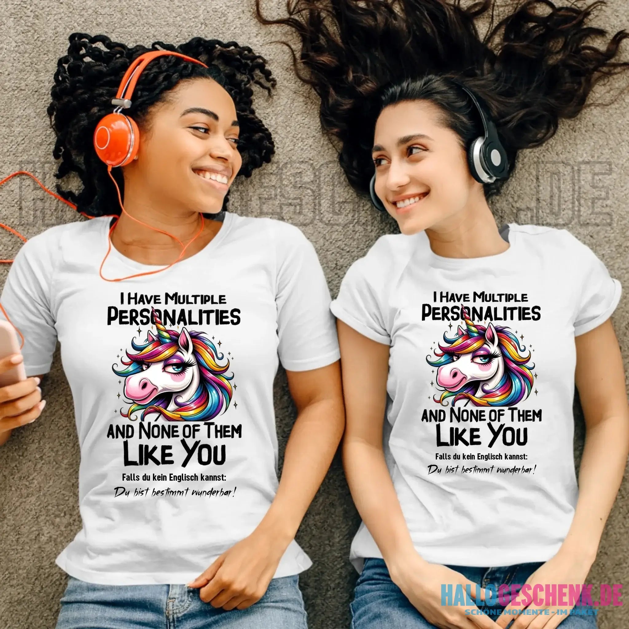 Einhorn - Multiple Persönlichkeit • Ladies Premium T-Shirt XS-2XL aus Bio-Baumwolle für Damen • Exklusivdesign • personalisiert