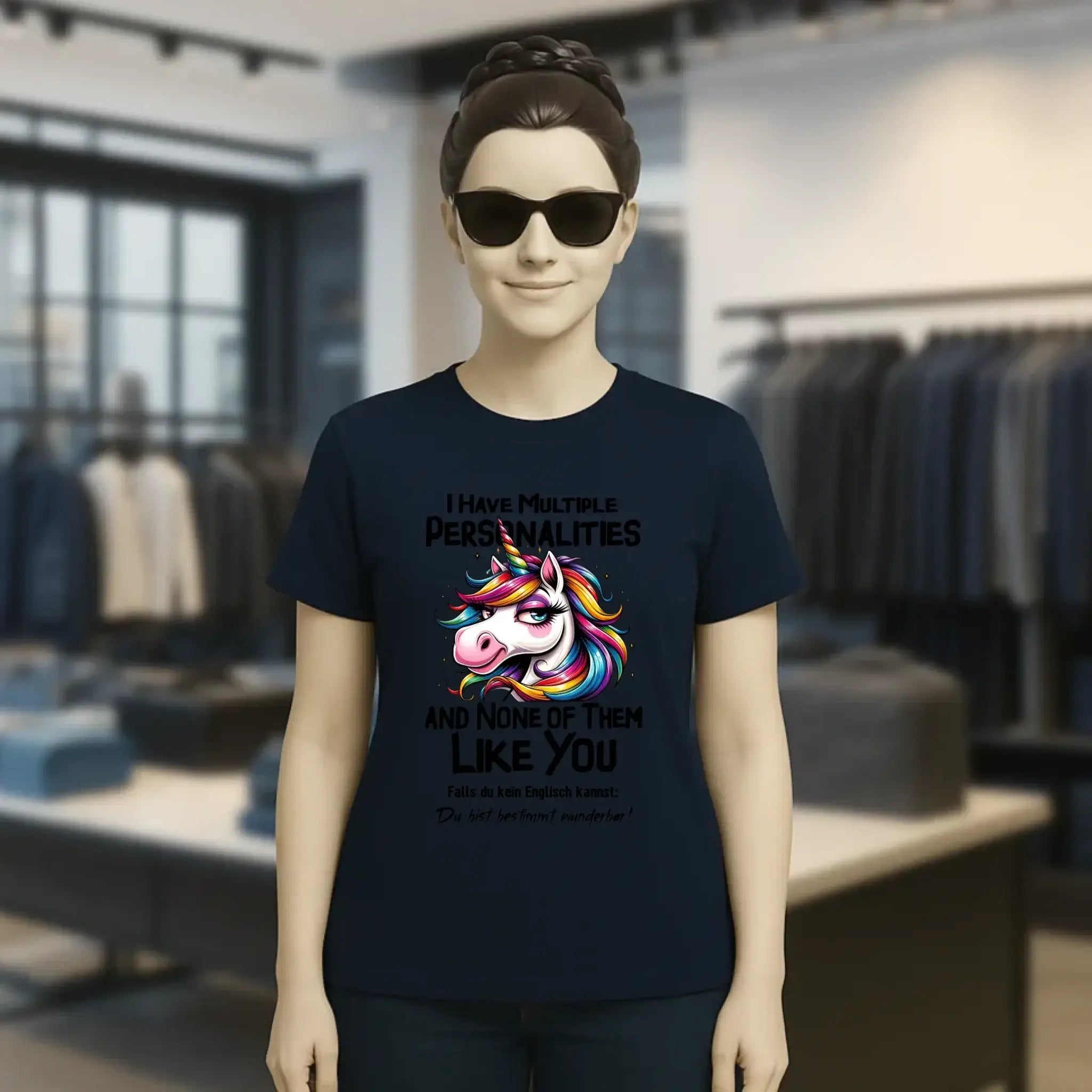 Einhorn - Multiple Persönlichkeit • Ladies Premium T-Shirt XS-2XL aus Bio-Baumwolle für Damen • Exklusivdesign • personalisiert