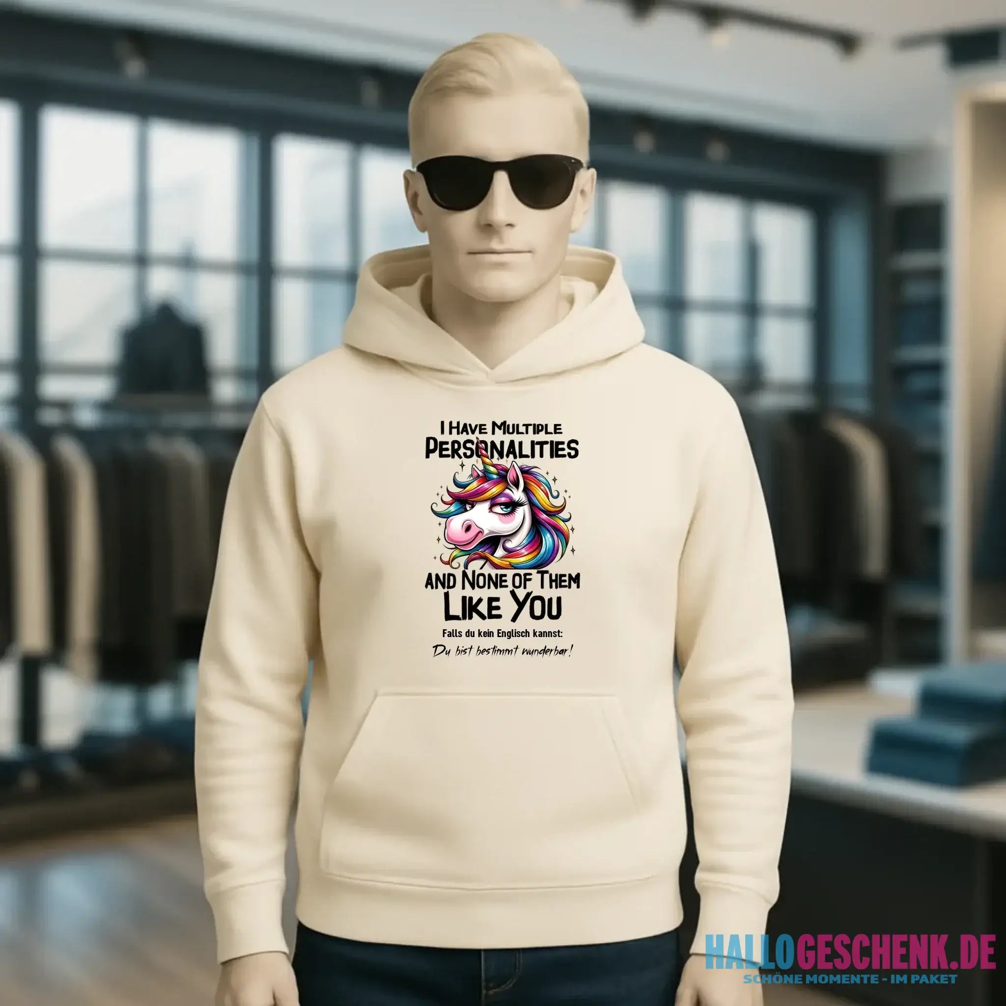 Einhorn - Multiple Persönlichkeit • Unisex Premium Hoodie XS-5XL aus Bio-Baumwolle für Damen & Herren • Exklusivdesign • personalisiert