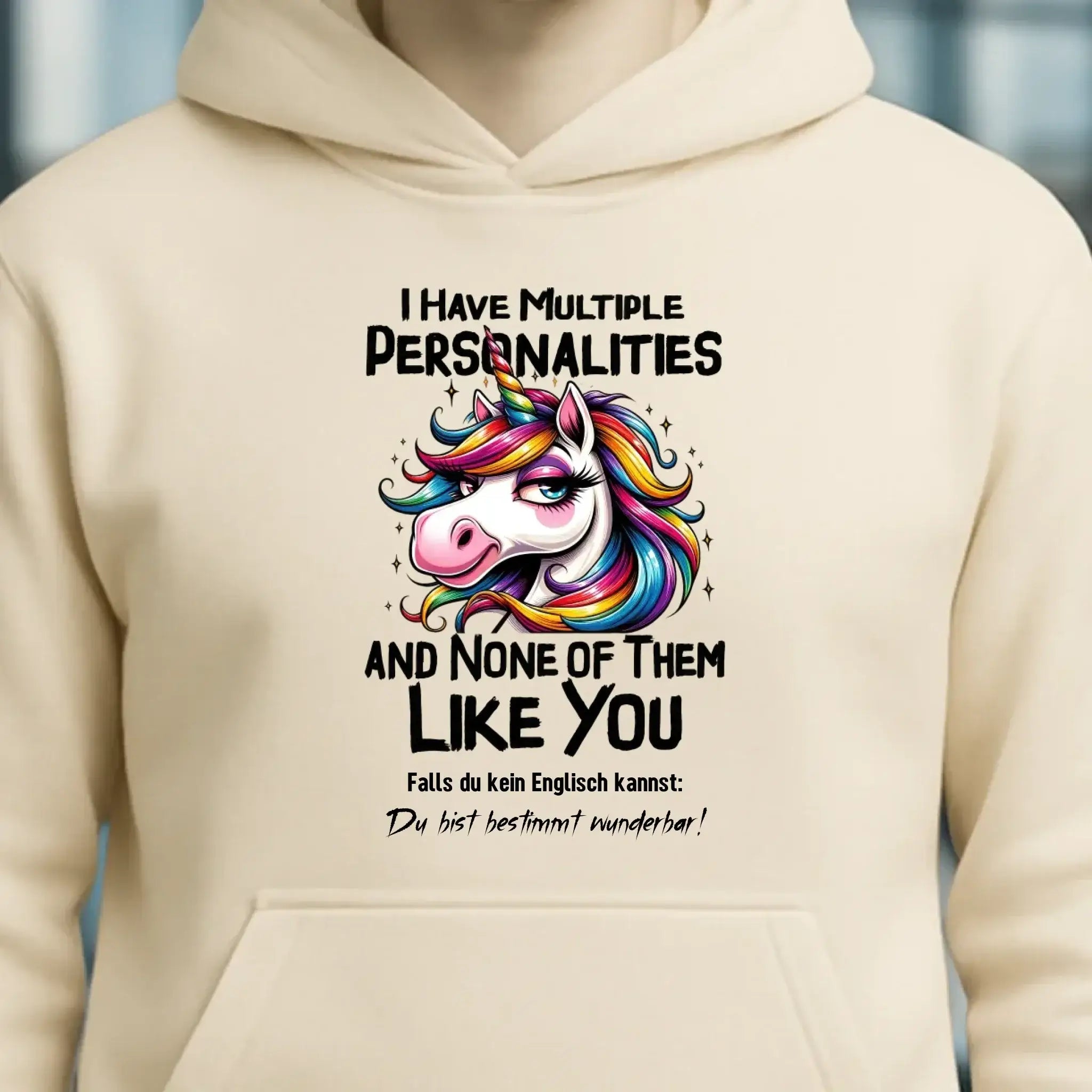 Einhorn - Multiple Persönlichkeit • Unisex Premium Hoodie XS-5XL aus Bio-Baumwolle für Damen & Herren • Exklusivdesign • personalisiert