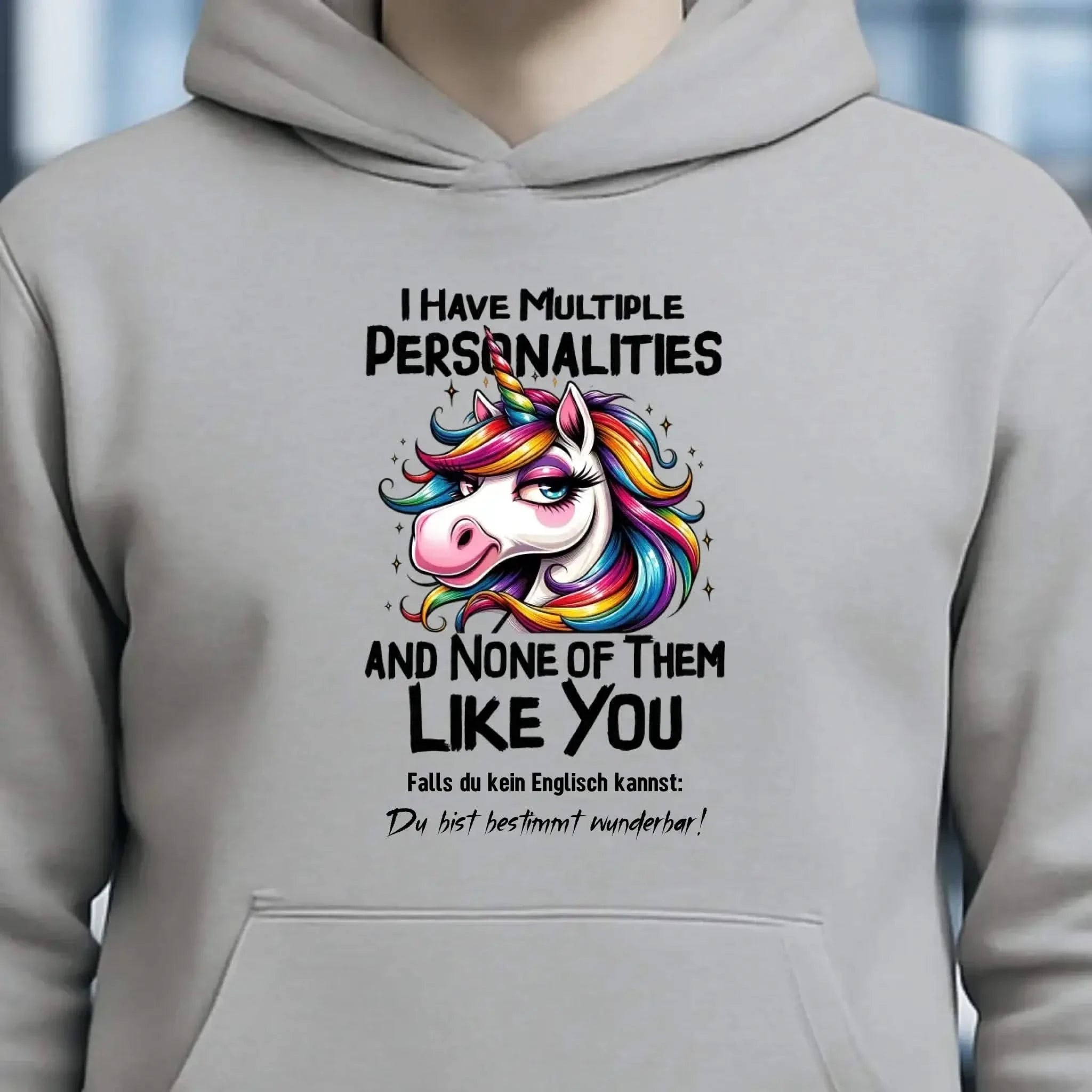 Einhorn - Multiple Persönlichkeit • Unisex Premium Hoodie XS-5XL aus Bio-Baumwolle für Damen & Herren • Exklusivdesign • personalisiert