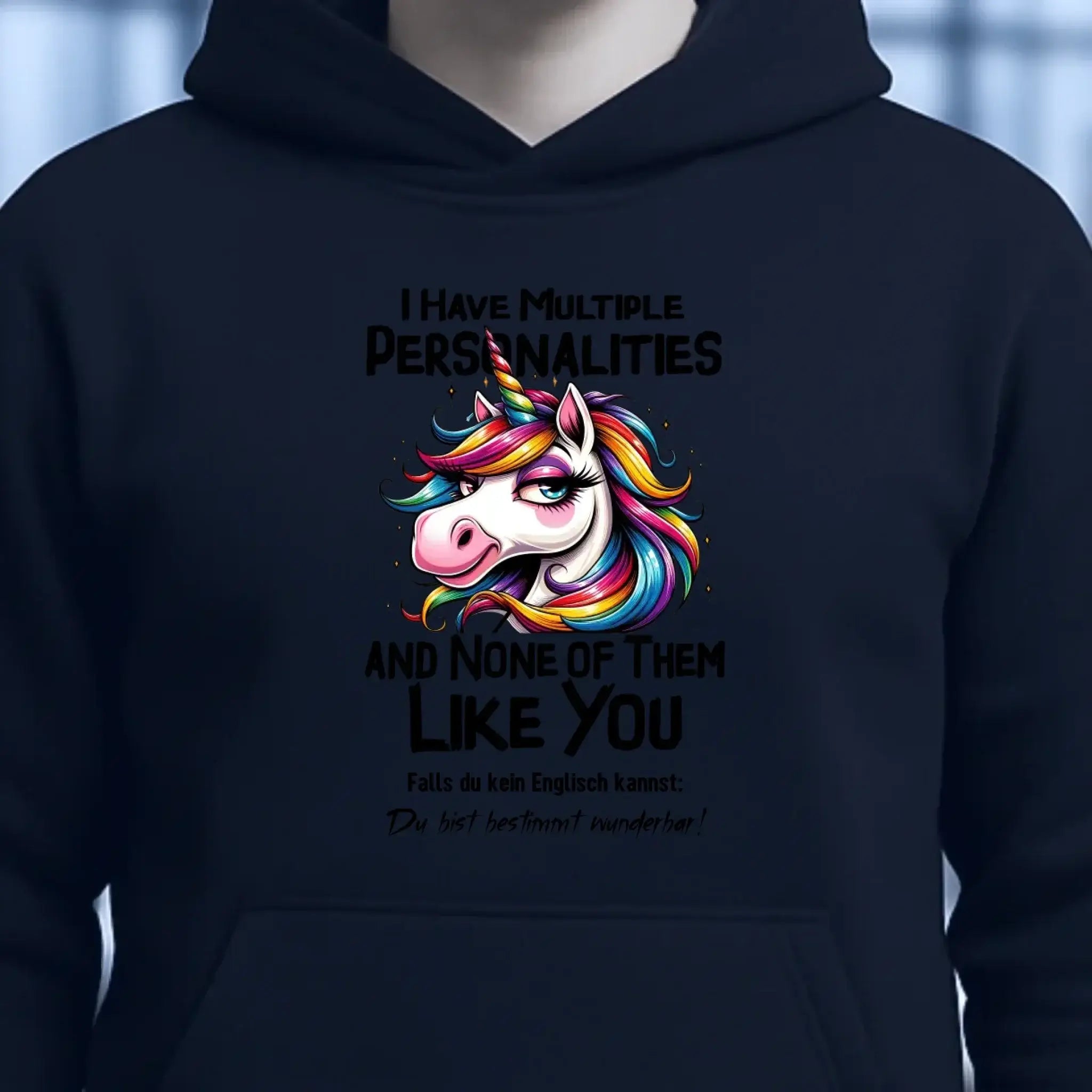 Einhorn - Multiple Persönlichkeit • Unisex Premium Hoodie XS-5XL aus Bio-Baumwolle für Damen & Herren • Exklusivdesign • personalisiert