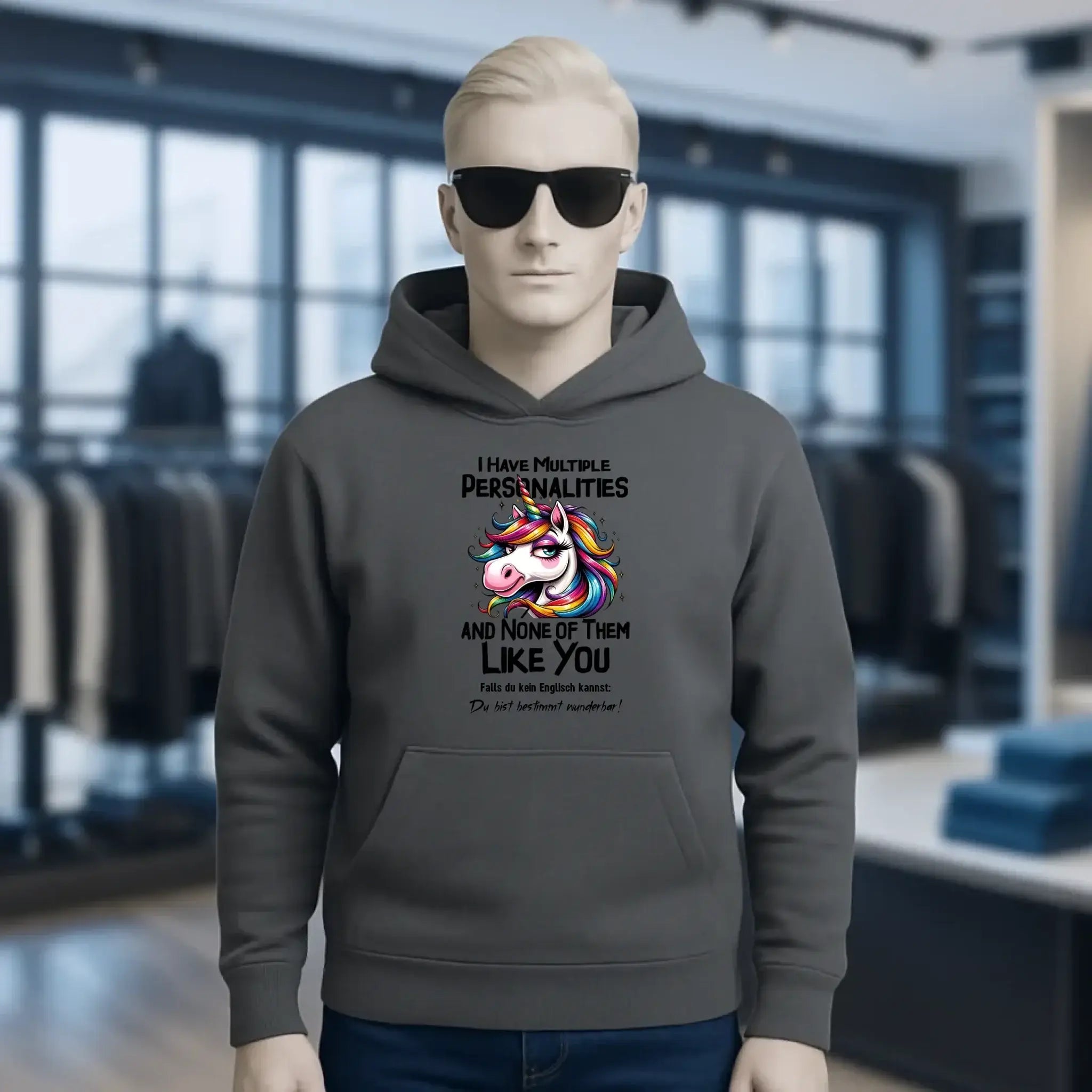 Einhorn - Multiple Persönlichkeit • Unisex Premium Hoodie XS-5XL aus Bio-Baumwolle für Damen & Herren • Exklusivdesign • personalisiert
