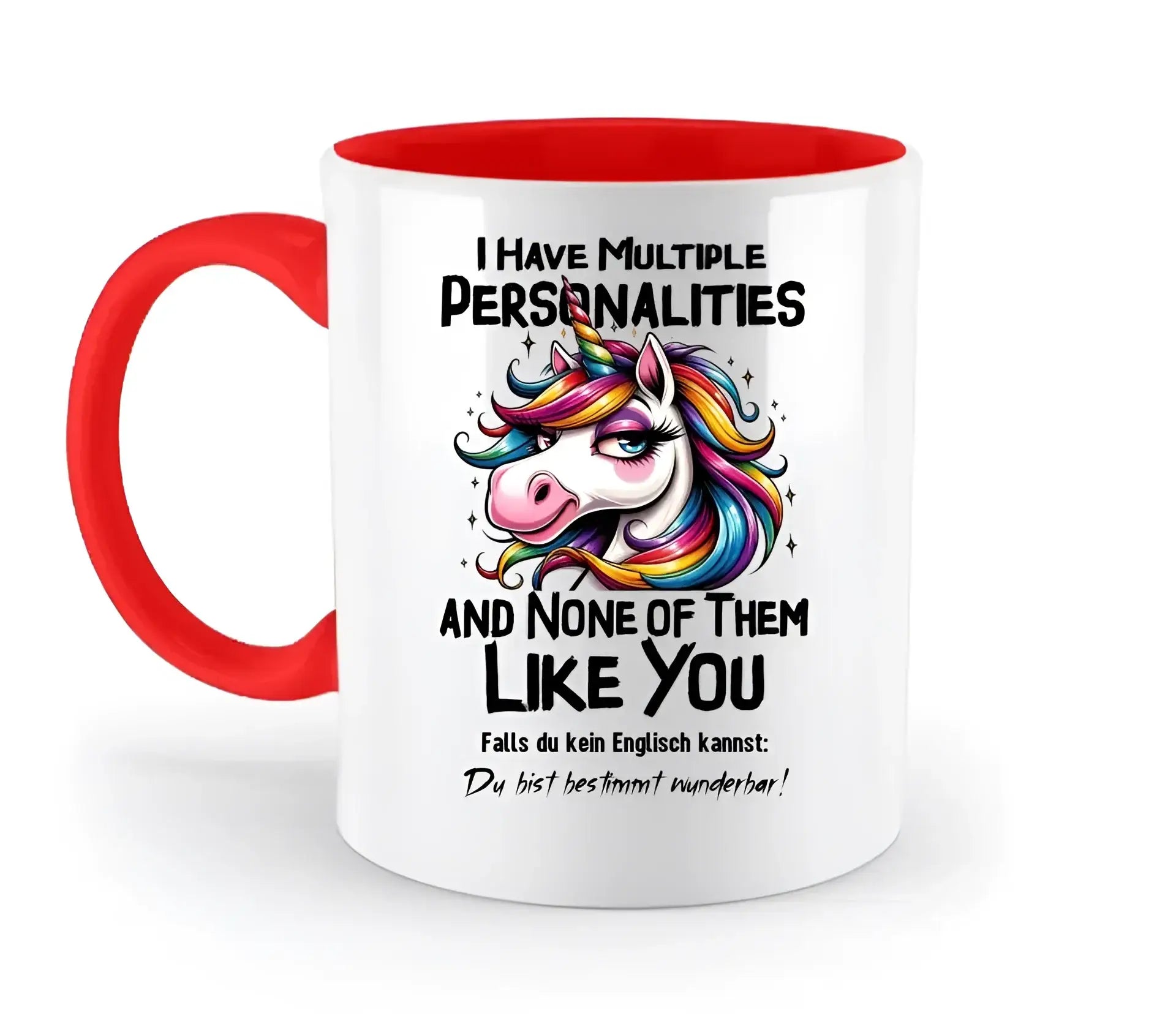 Einhorn - Multiple Persönlichkeit • zweifarbige Tasse • Exklusivdesign • personalisiert
