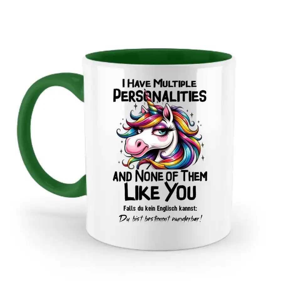 Einhorn - Multiple Persönlichkeit • zweifarbige Tasse • Exklusivdesign • personalisiert