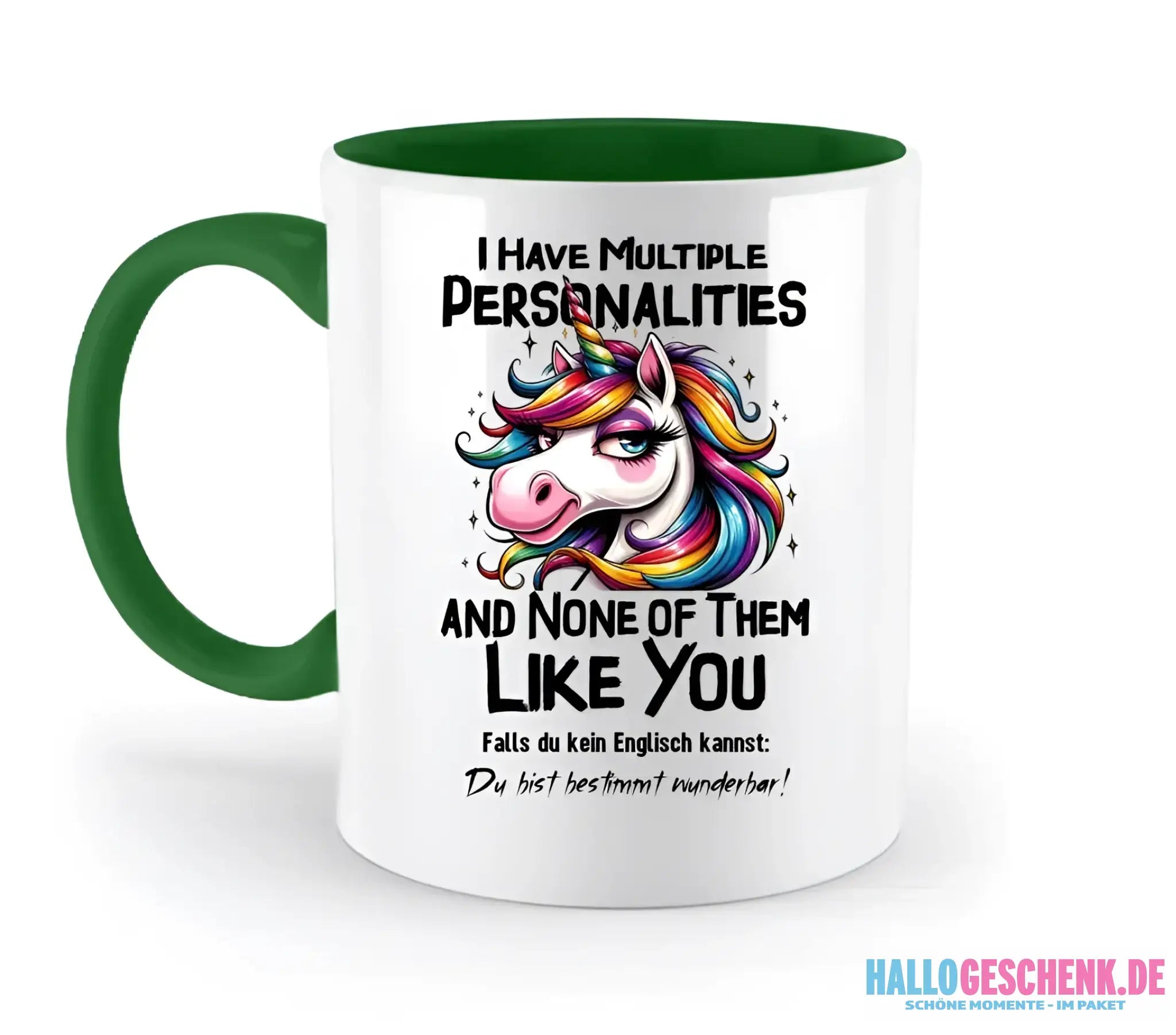Einhorn - Multiple Persönlichkeit • zweifarbige Tasse • Exklusivdesign • personalisiert