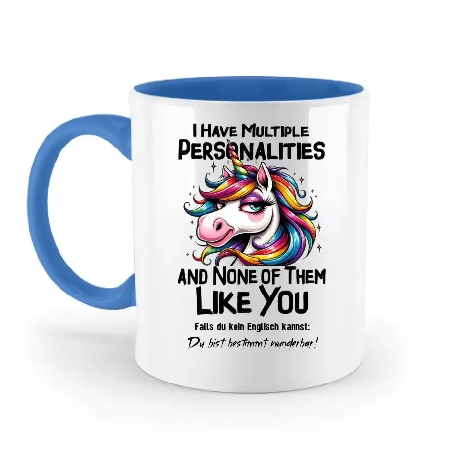 Einhorn - Multiple Persönlichkeit • zweifarbige Tasse • Exklusivdesign • personalisiert