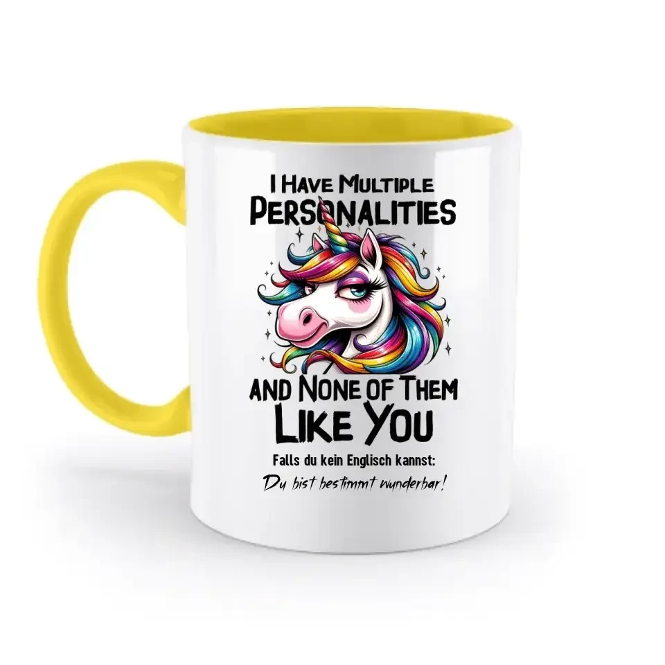 Einhorn - Multiple Persönlichkeit • zweifarbige Tasse • Exklusivdesign • personalisiert