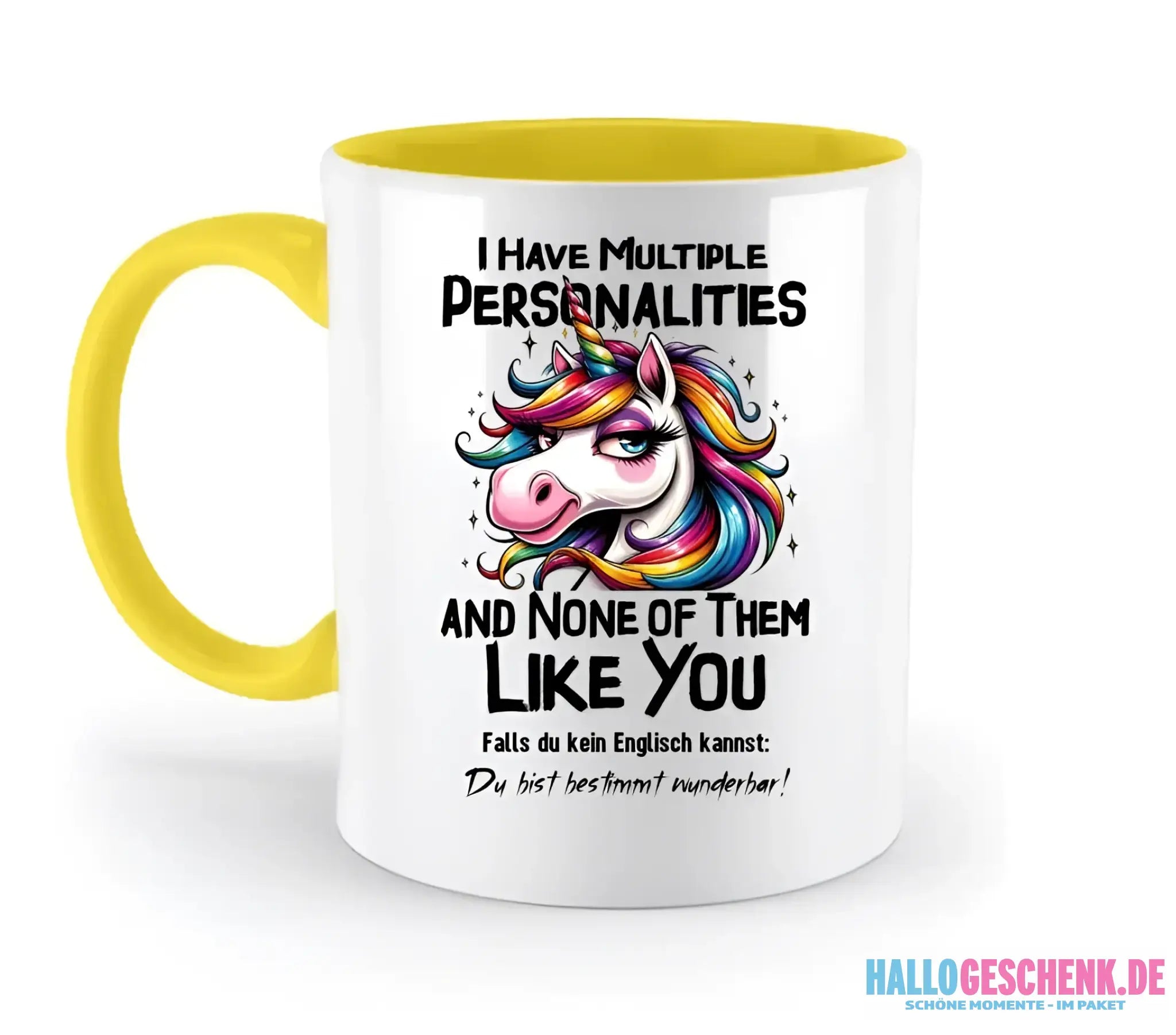 Einhorn - Multiple Persönlichkeit • zweifarbige Tasse • Exklusivdesign • personalisiert