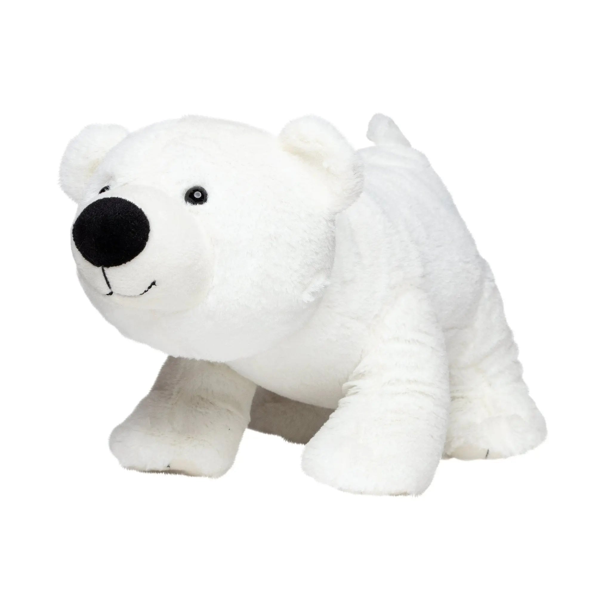 Weißes plüschtier eisbär freddy größe m mit schwarzer nase und augen aus weichem stofffell
