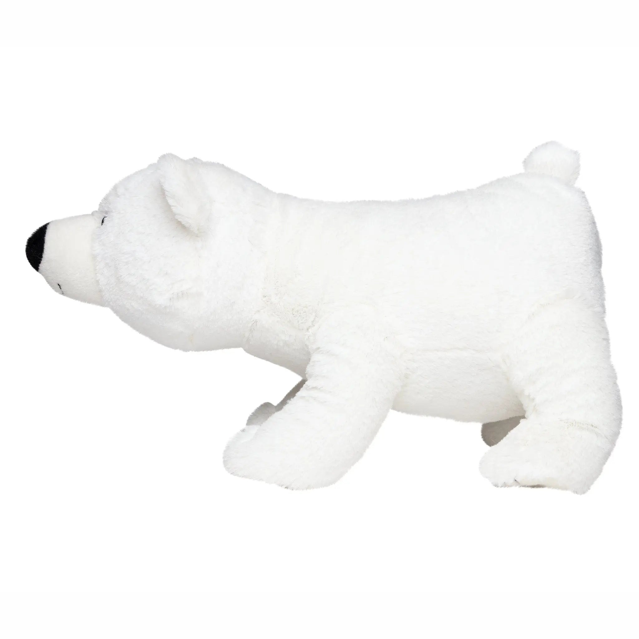 Weißes plüschtier eisbär freddy größe m mit schwarzer nase und gestickten augen aus stoff