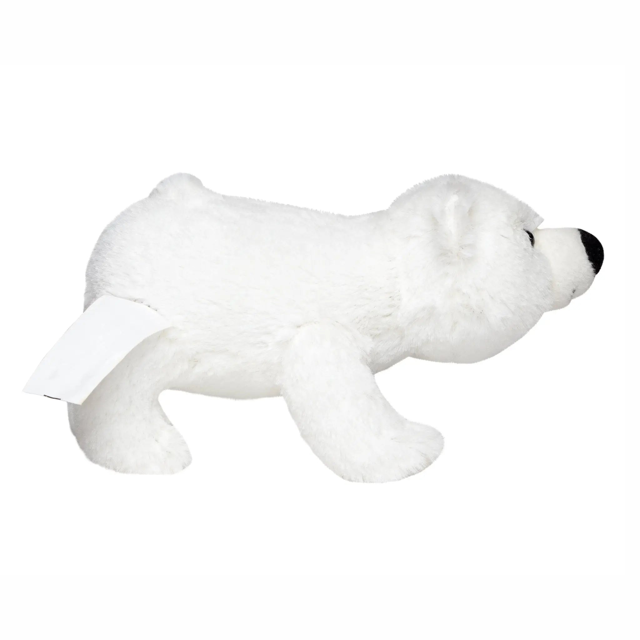 Weißer plüschtier eisbär freddy größe m mit schwarzer nase und bestickten augen aus stoff